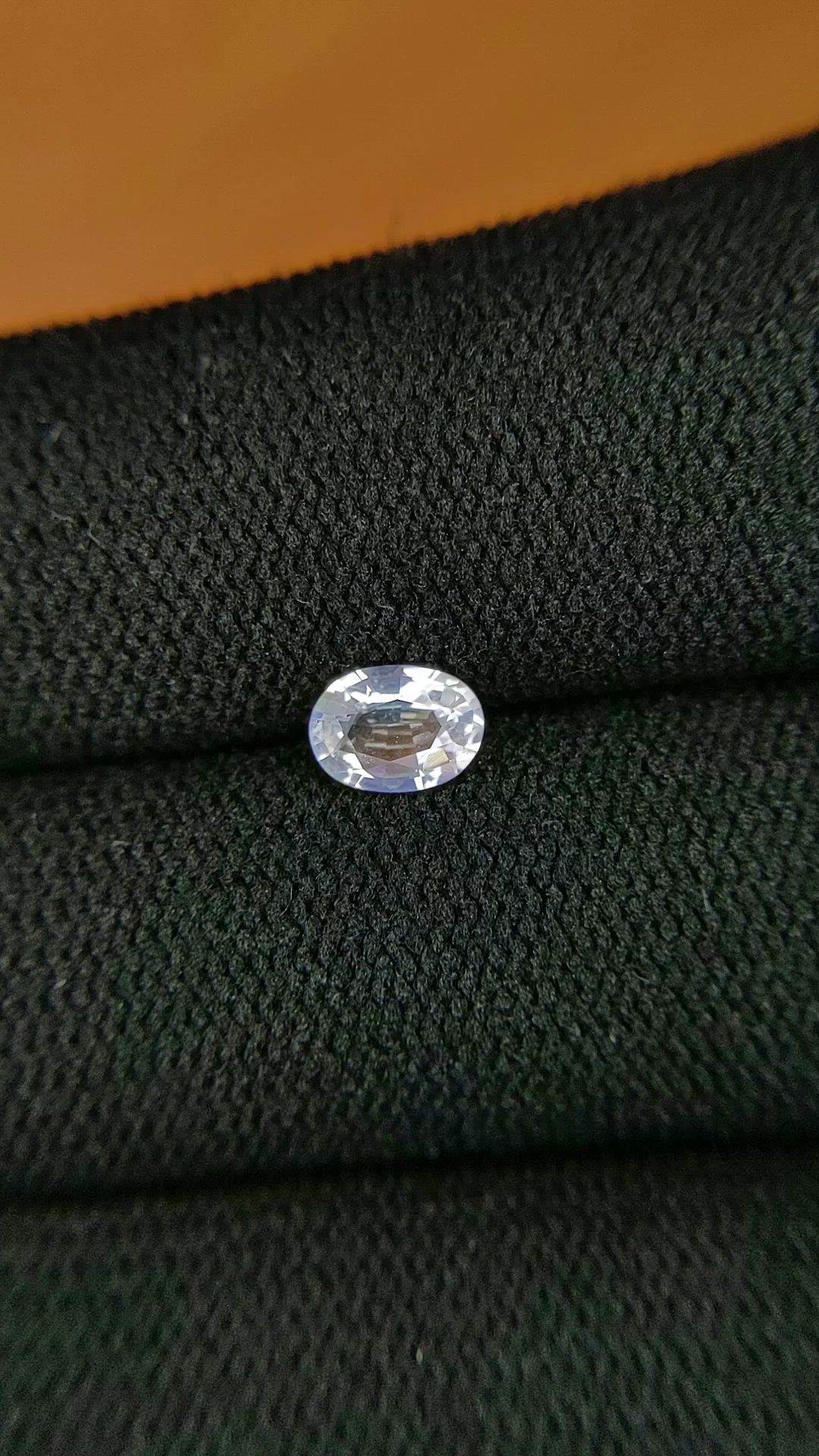 0.43 Ct. Rainbow Moonstone from Ceylon (Sri Lanka) Size Video