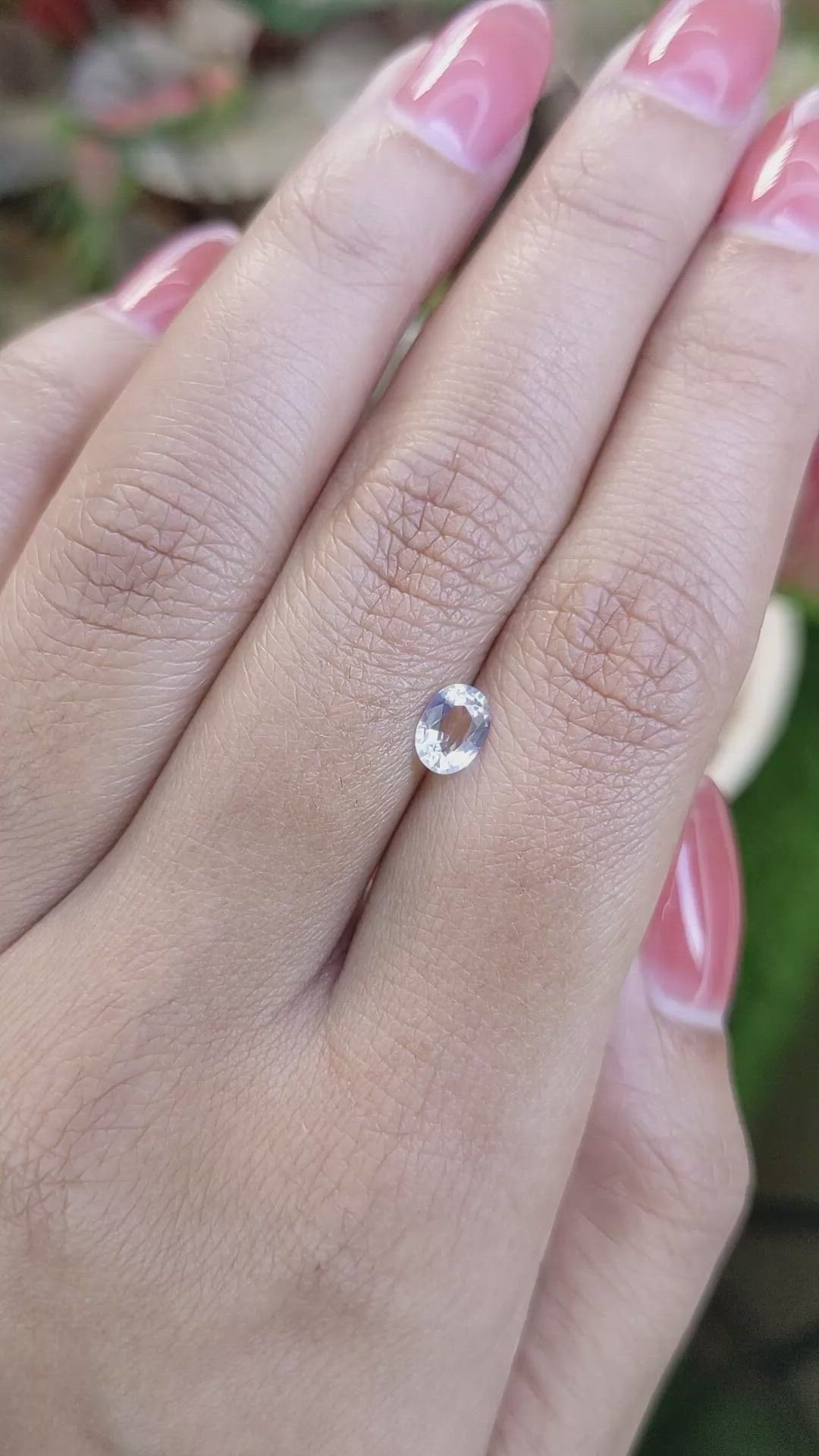 0.43 Ct. Rainbow Moonstone from Ceylon (Sri Lanka) Size Video