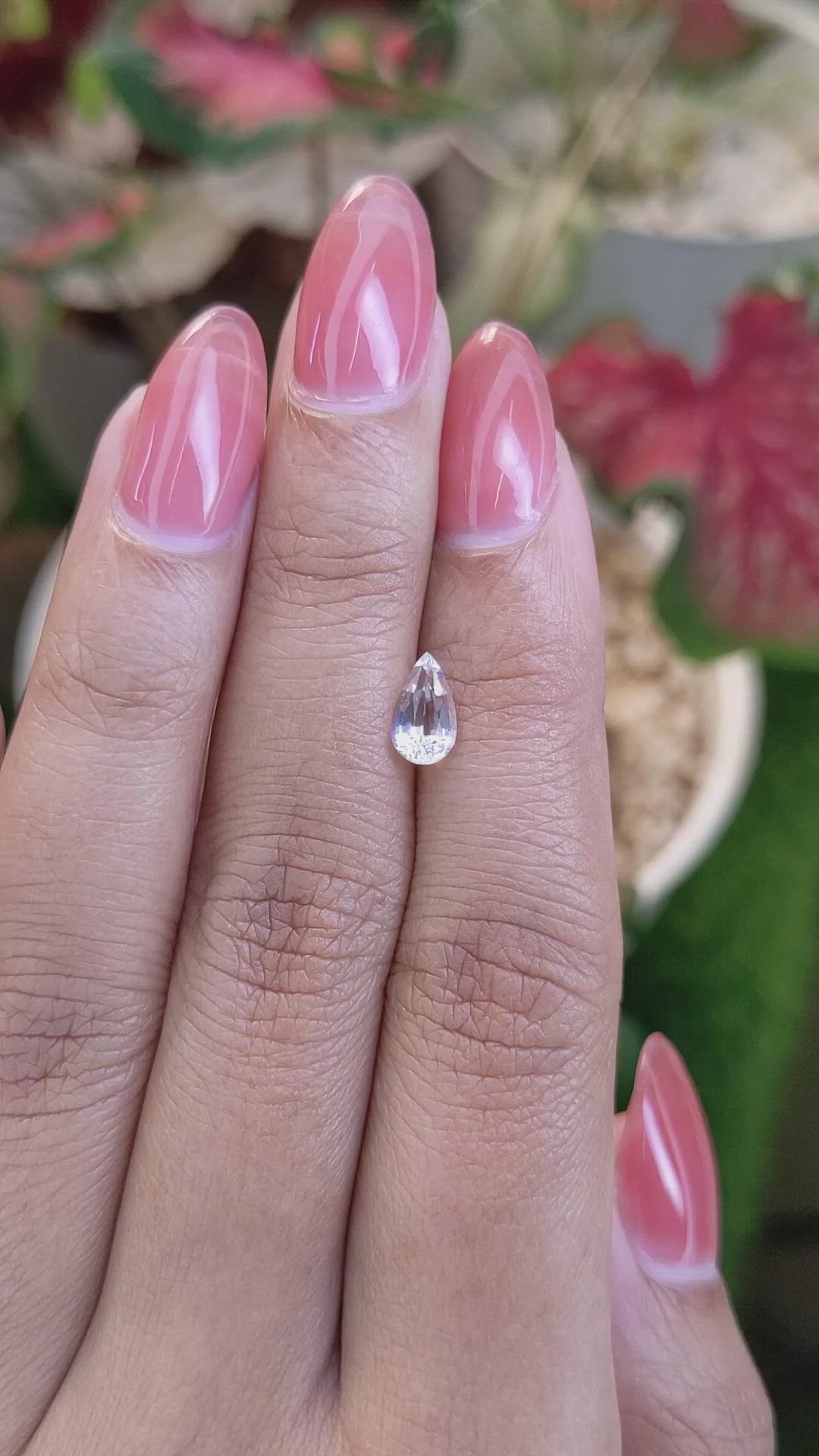 0.67 Ct. Rainbow Moonstone from Ceylon (Sri Lanka) Size Video