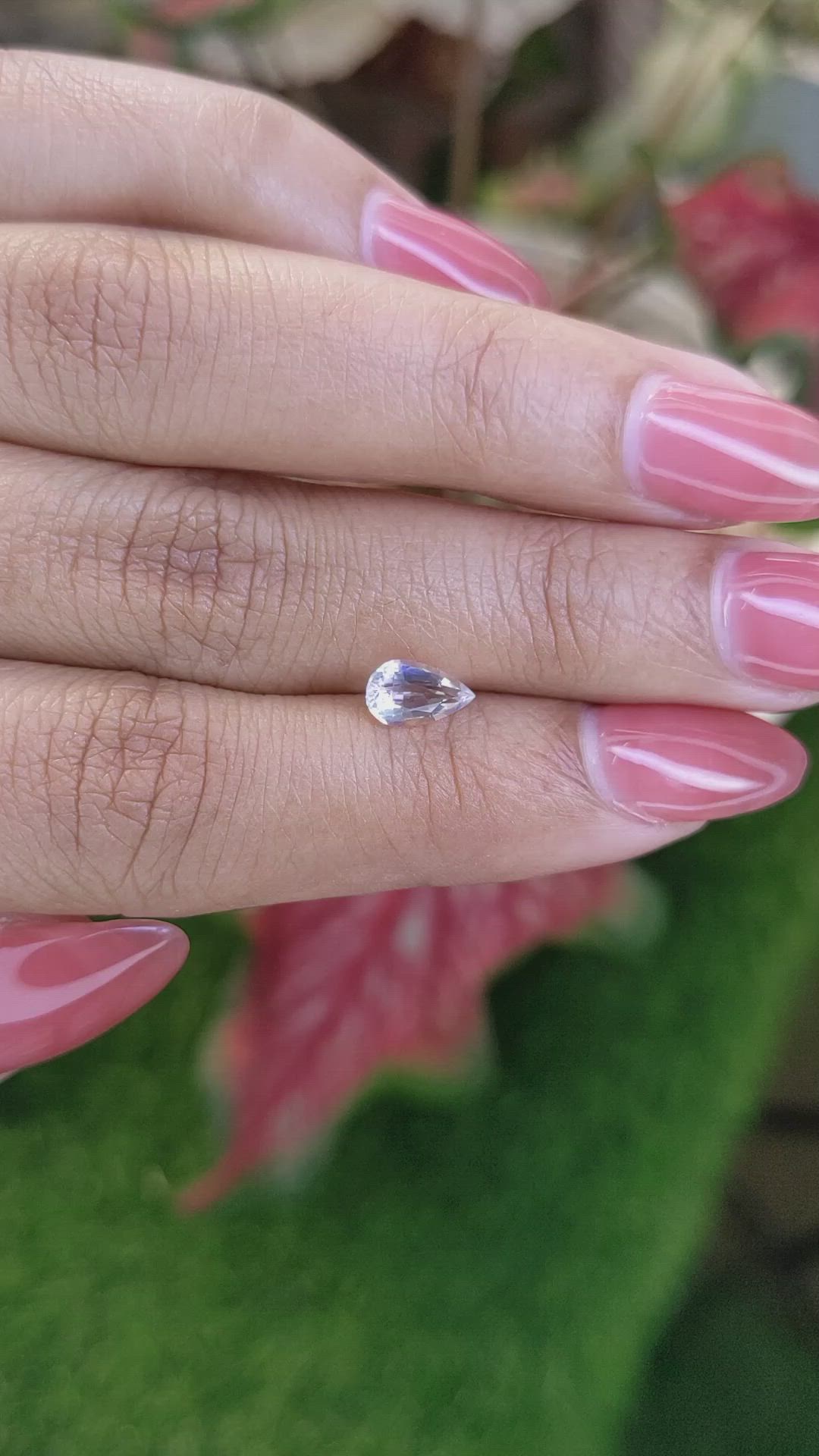 0.67 Ct. Rainbow Moonstone from Ceylon (Sri Lanka) Size Video