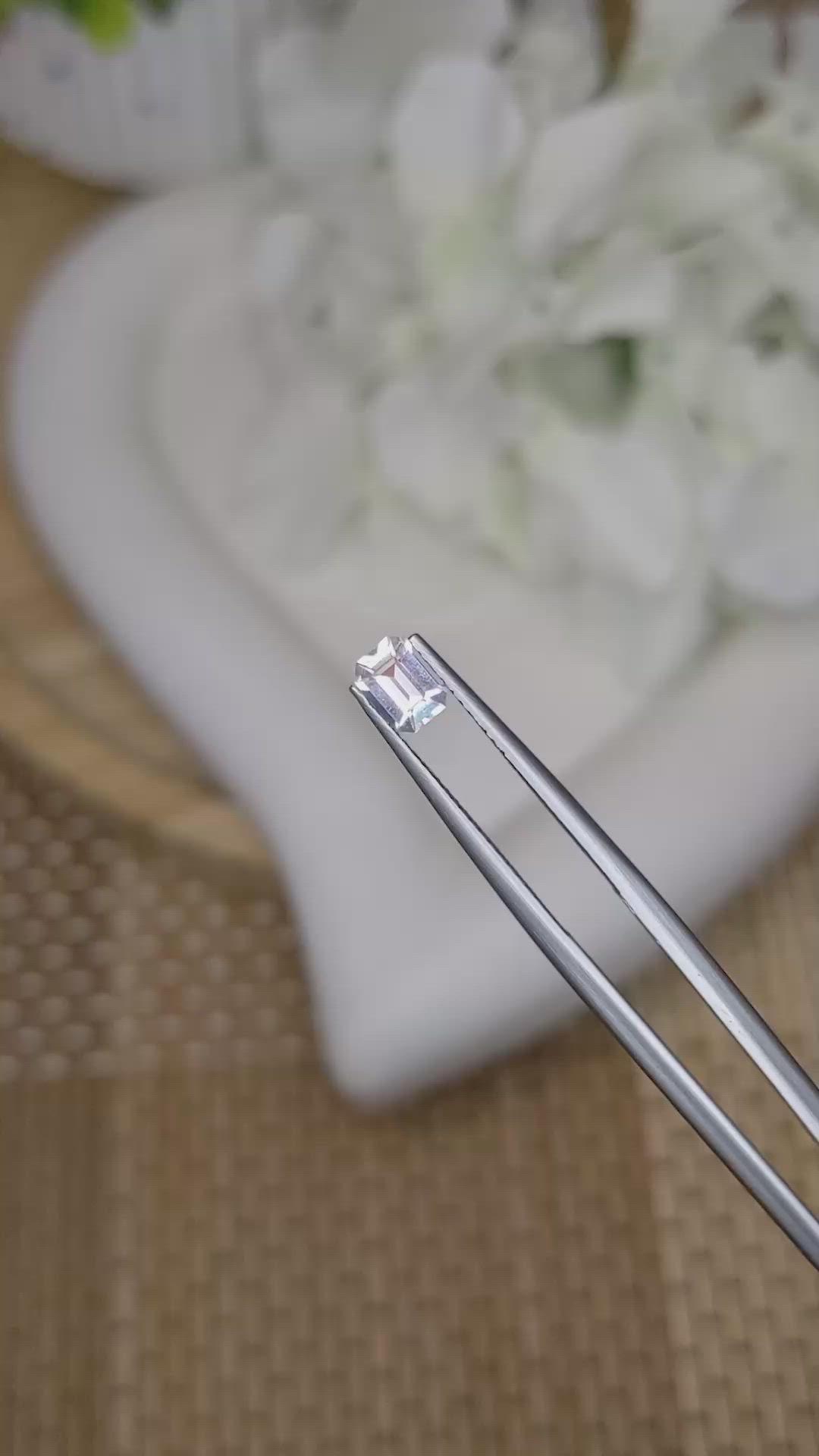 0.40 Ct. Rainbow Moonstone from Ceylon (Sri Lanka) Size Video