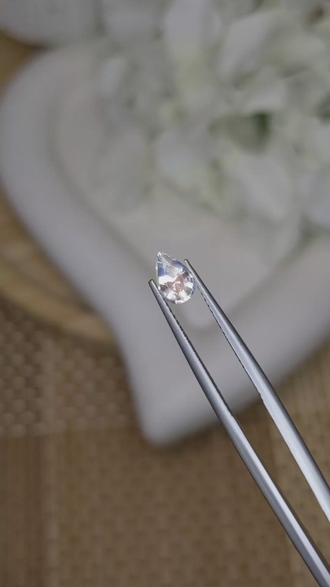 0.50 Ct. Rainbow Moonstone from Ceylon (Sri Lanka) Size Video