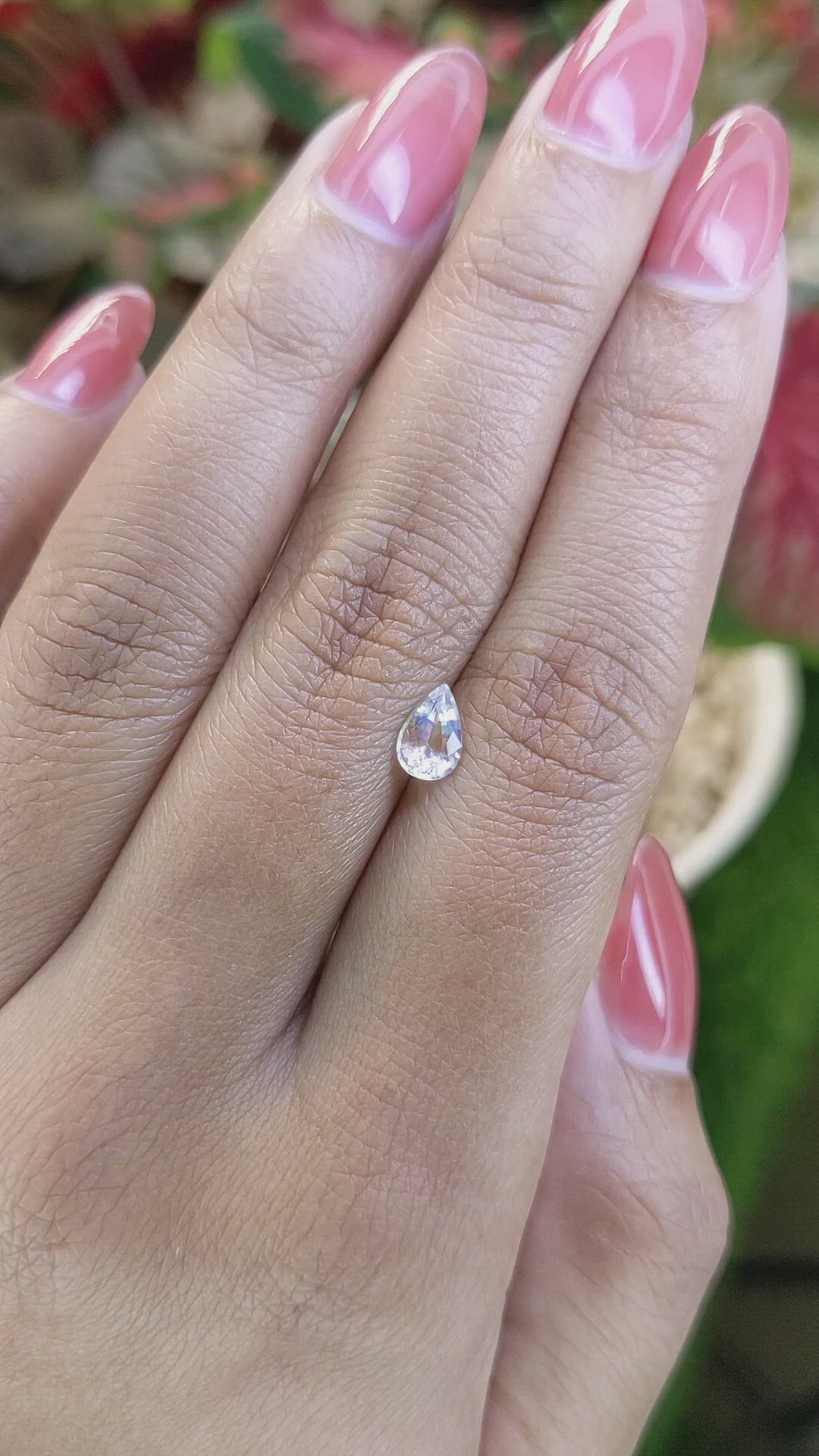 0.50 Ct. Rainbow Moonstone from Ceylon (Sri Lanka) Size Video