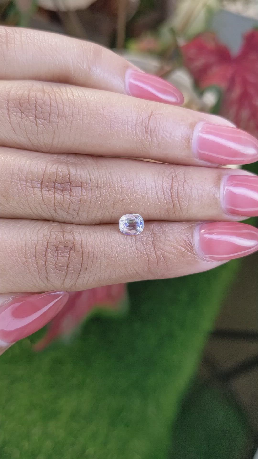 0.59 Ct. Rainbow Moonstone from Ceylon (Sri Lanka) Size Video