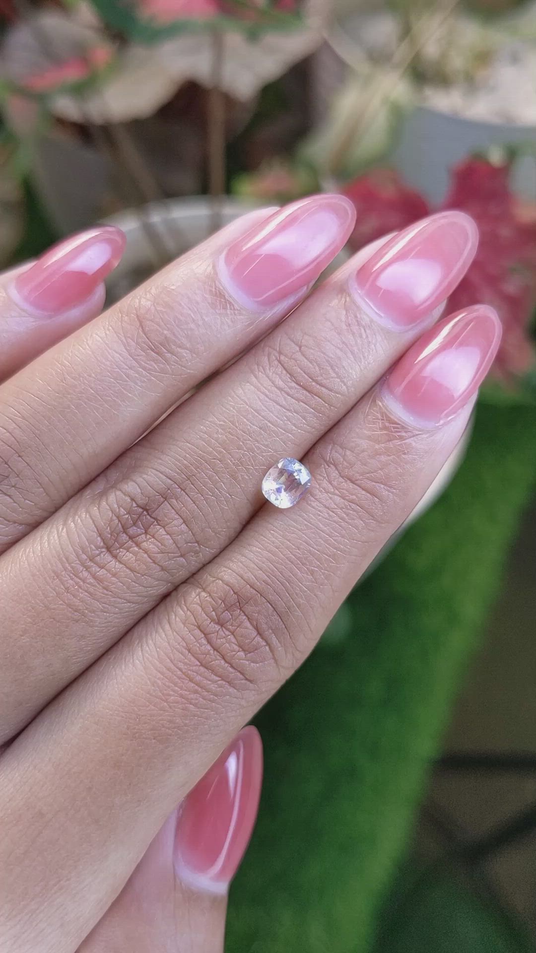 0.59 Ct. Rainbow Moonstone from Ceylon (Sri Lanka) Size Video