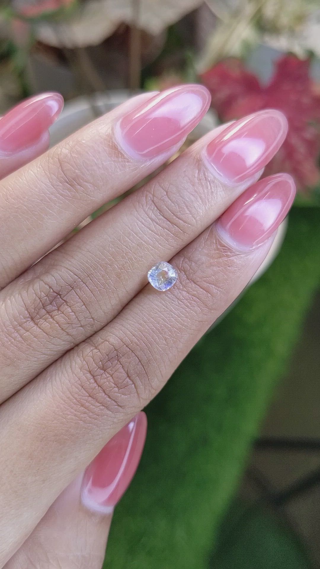 0.49 Ct. Rainbow Moonstone from Ceylon (Sri Lanka) Size Video