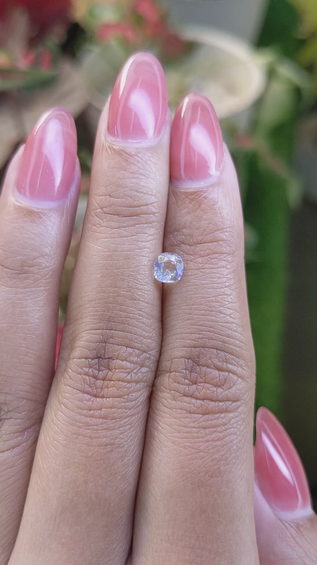 0.49 Ct. Rainbow Moonstone from Ceylon (Sri Lanka) Size Video