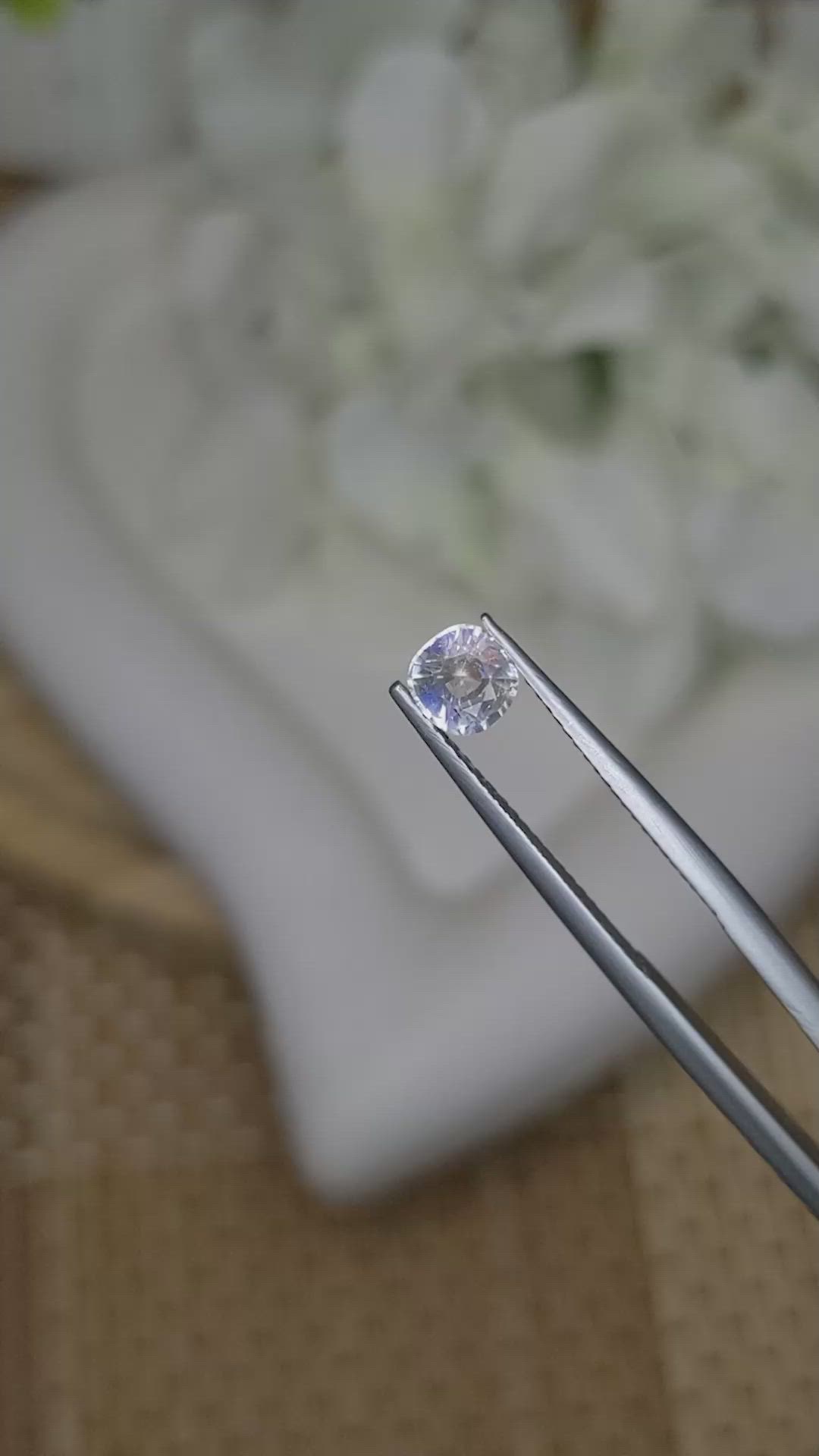 0.49 Ct. Rainbow Moonstone from Ceylon (Sri Lanka) Size Video
