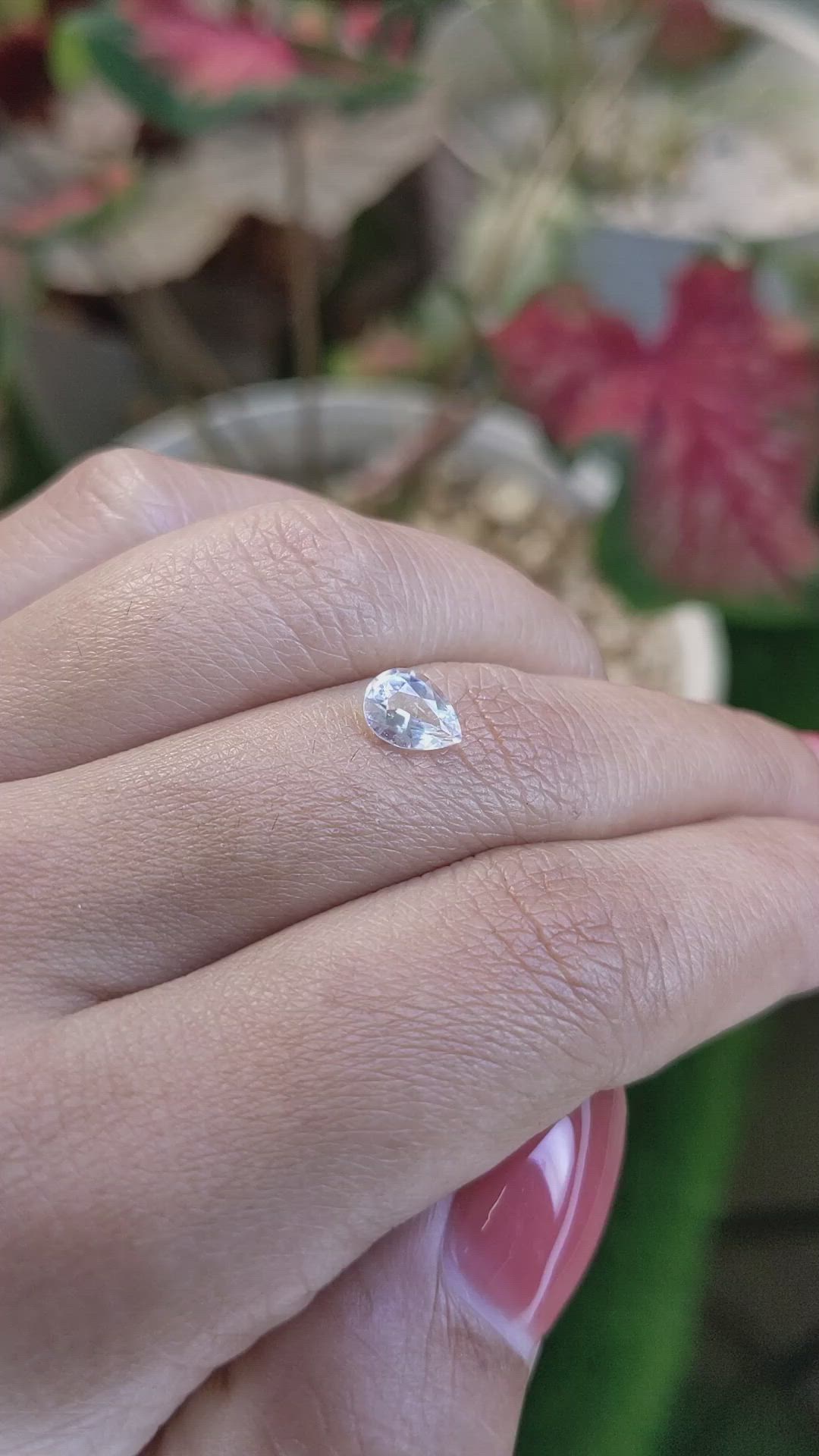 0.71 Ct. Rainbow Moonstone from Ceylon (Sri Lanka) Size Video