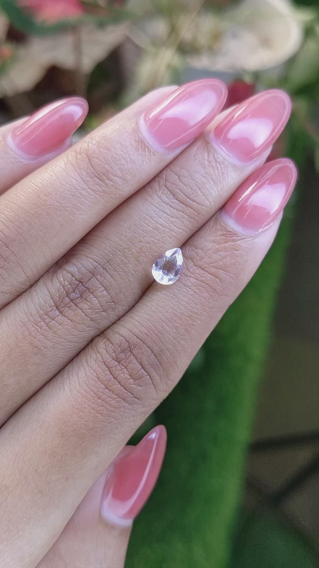 0.71 Ct. Rainbow Moonstone from Ceylon (Sri Lanka) Size Video