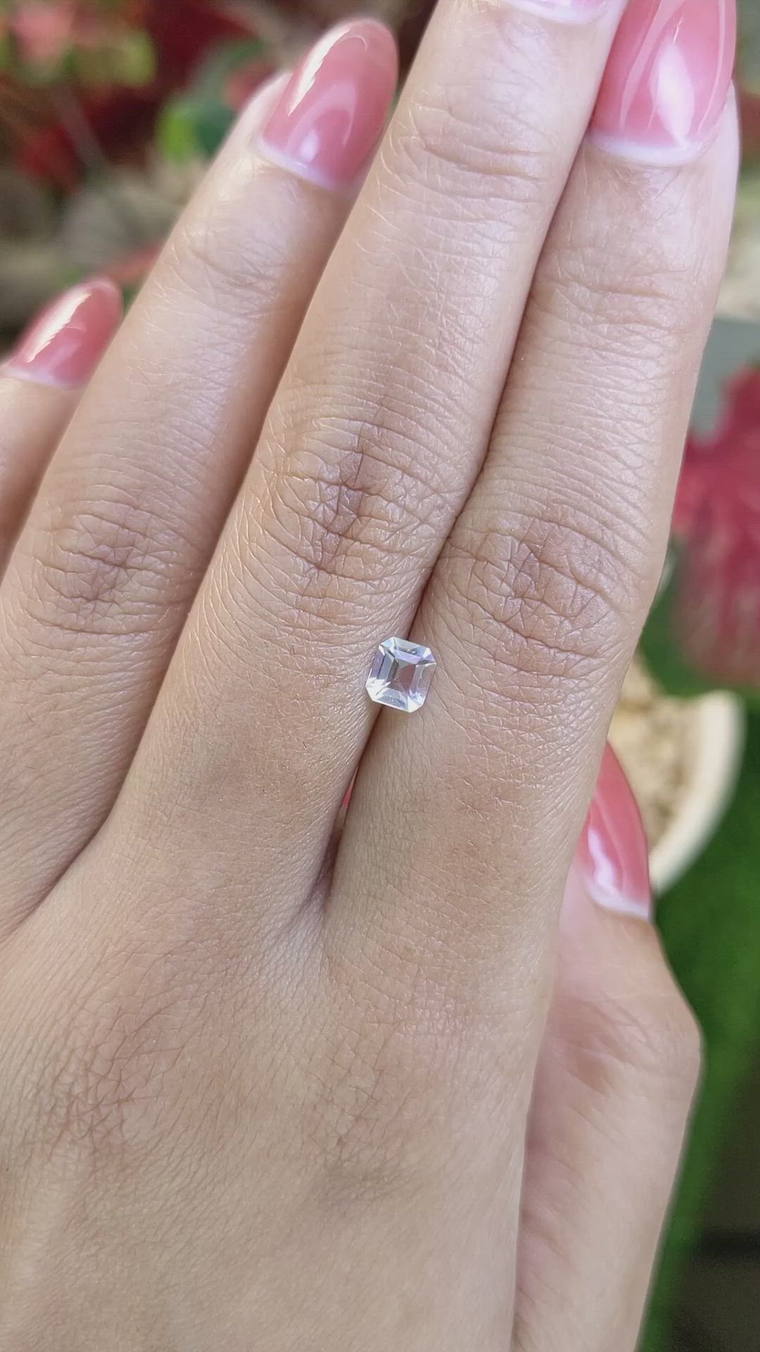 0.40 Ct. Rainbow Moonstone from Ceylon (Sri Lanka) Size Video