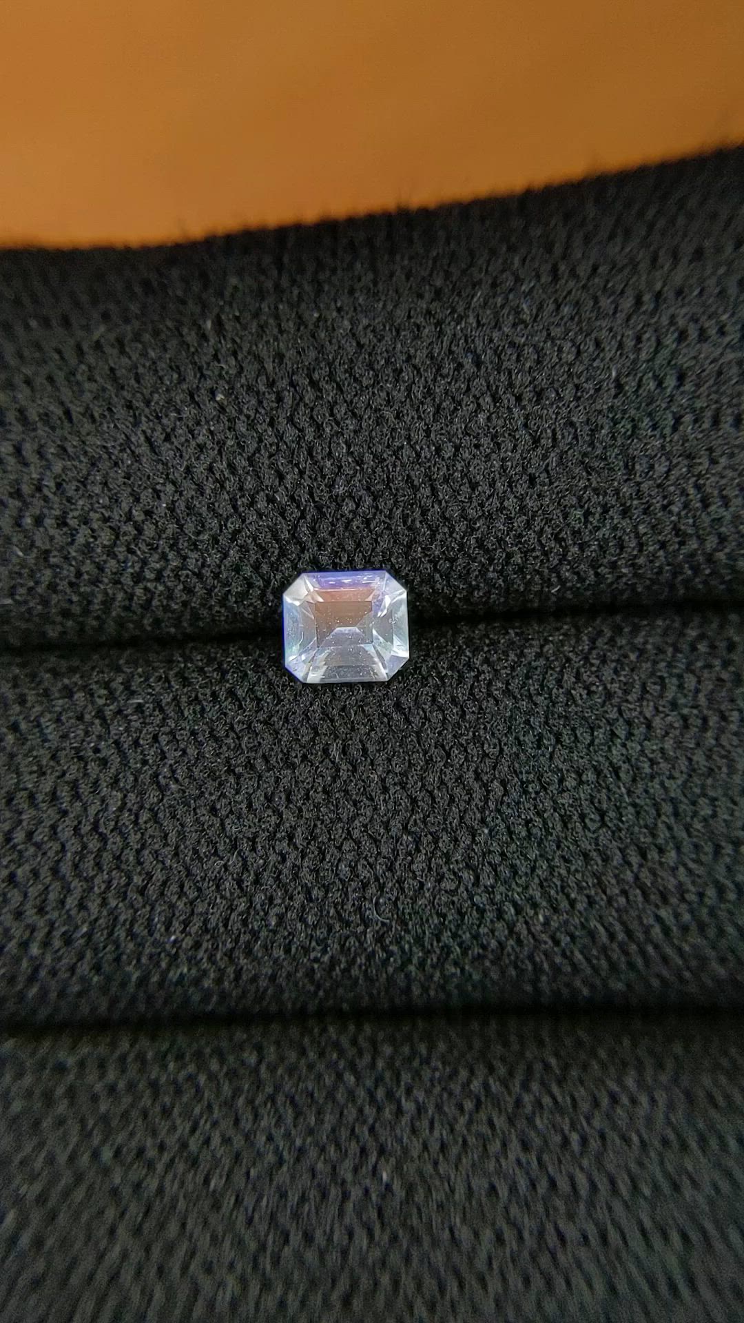 0.40 Ct. Rainbow Moonstone from Ceylon (Sri Lanka) Size Video