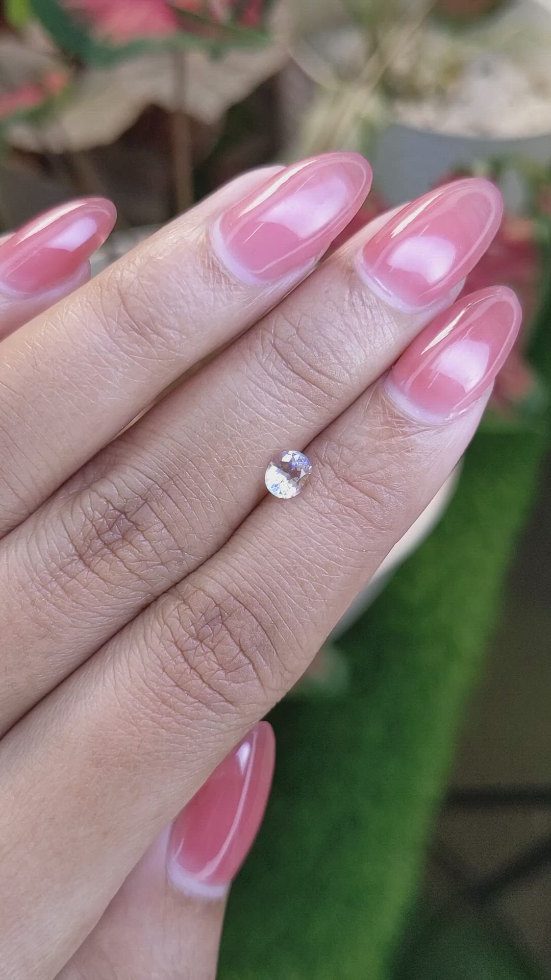 0.42 Ct. Rainbow Moonstone from Ceylon (Sri Lanka) Size Video