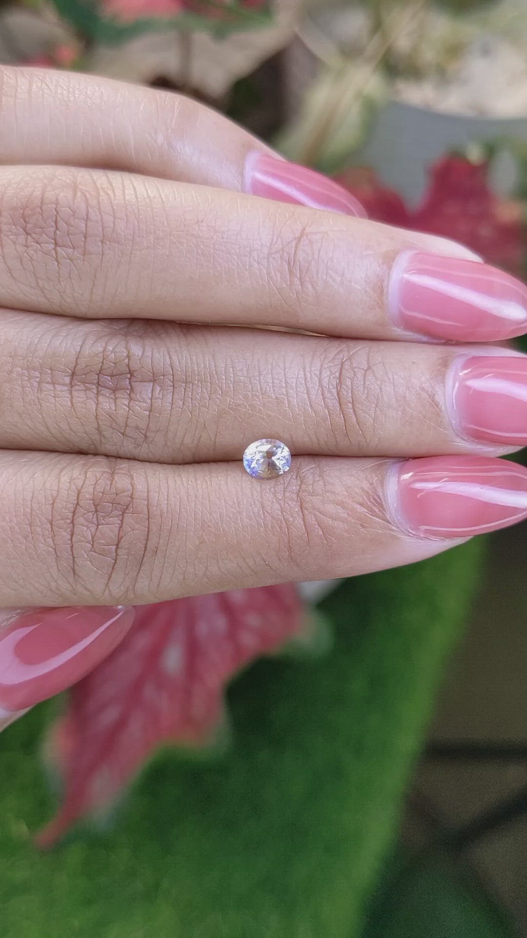 0.42 Ct. Rainbow Moonstone from Ceylon (Sri Lanka) Size Video