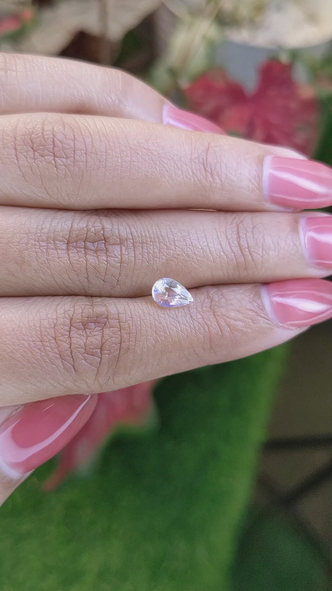 0.64 Ct. Rainbow Moonstone from Ceylon (Sri Lanka) Size Video