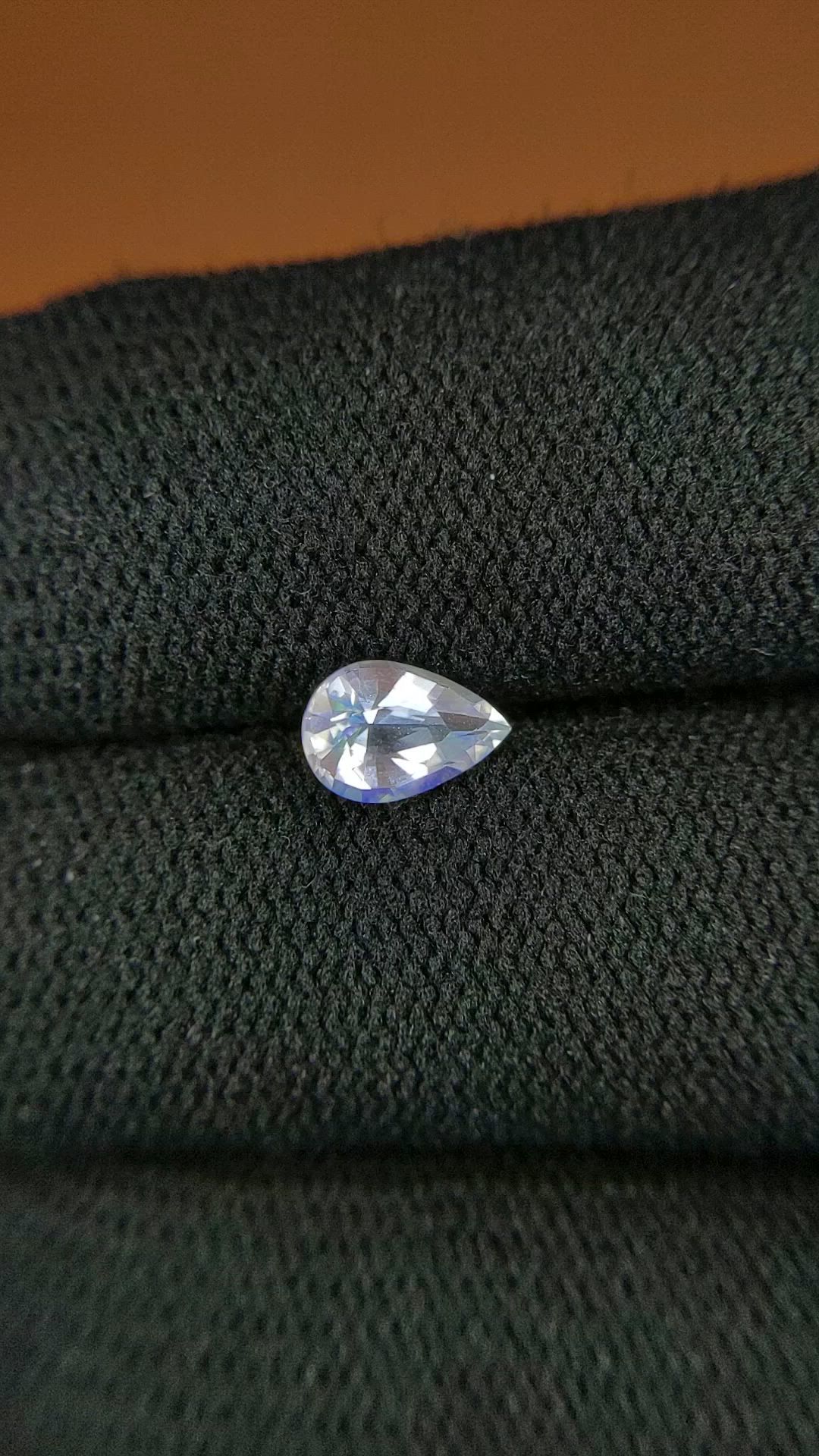 0.64 Ct. Rainbow Moonstone from Ceylon (Sri Lanka) Size Video