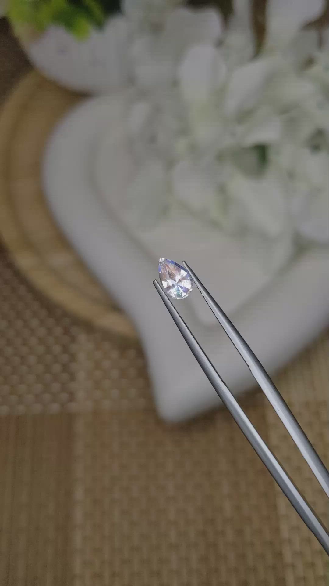 0.64 Ct. Rainbow Moonstone from Ceylon (Sri Lanka) Size Video