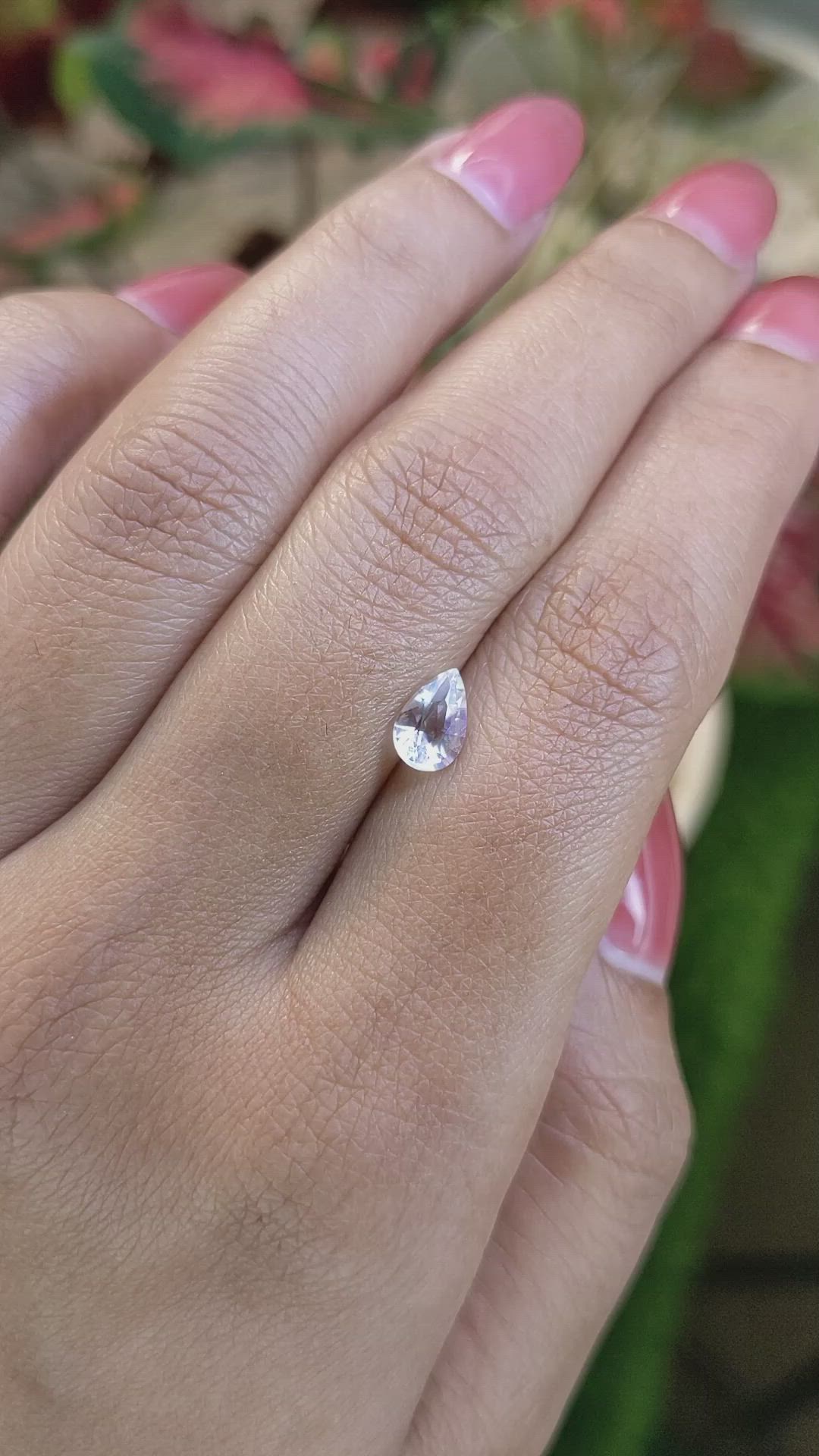 0.64 Ct. Rainbow Moonstone from Ceylon (Sri Lanka) Size Video