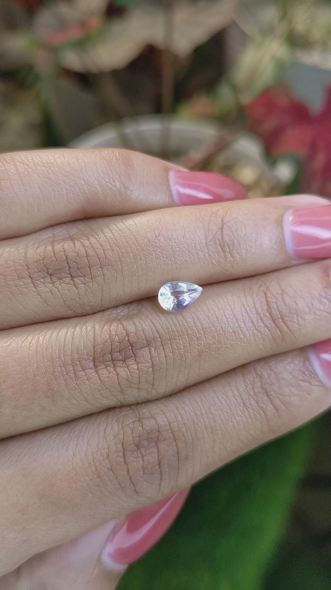 0.64 Ct. Rainbow Moonstone from Ceylon (Sri Lanka) Size Video