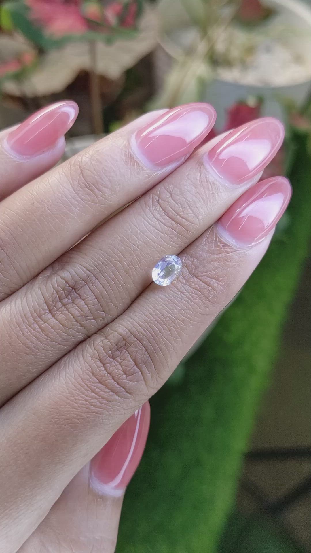 0.71 Ct. Rainbow Moonstone from Ceylon (Sri Lanka) Size Video