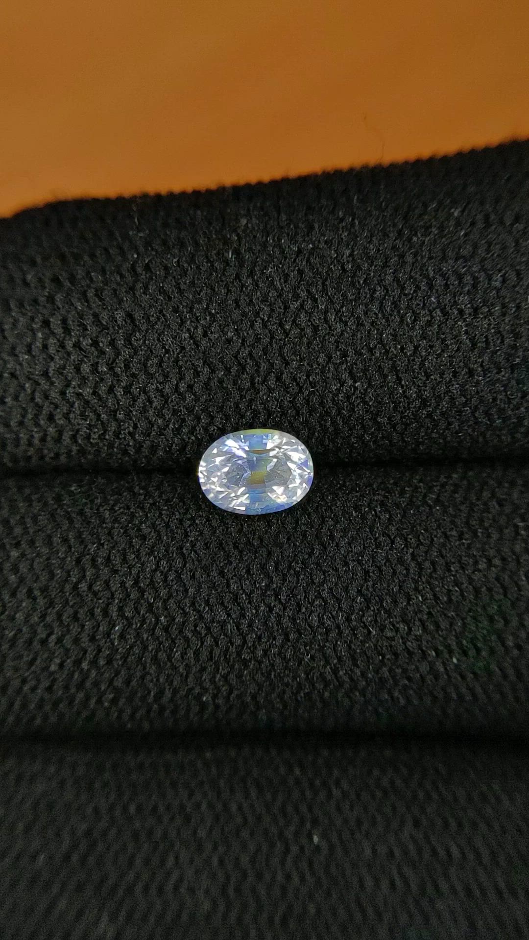 0.71 Ct. Rainbow Moonstone from Ceylon (Sri Lanka) Size Video