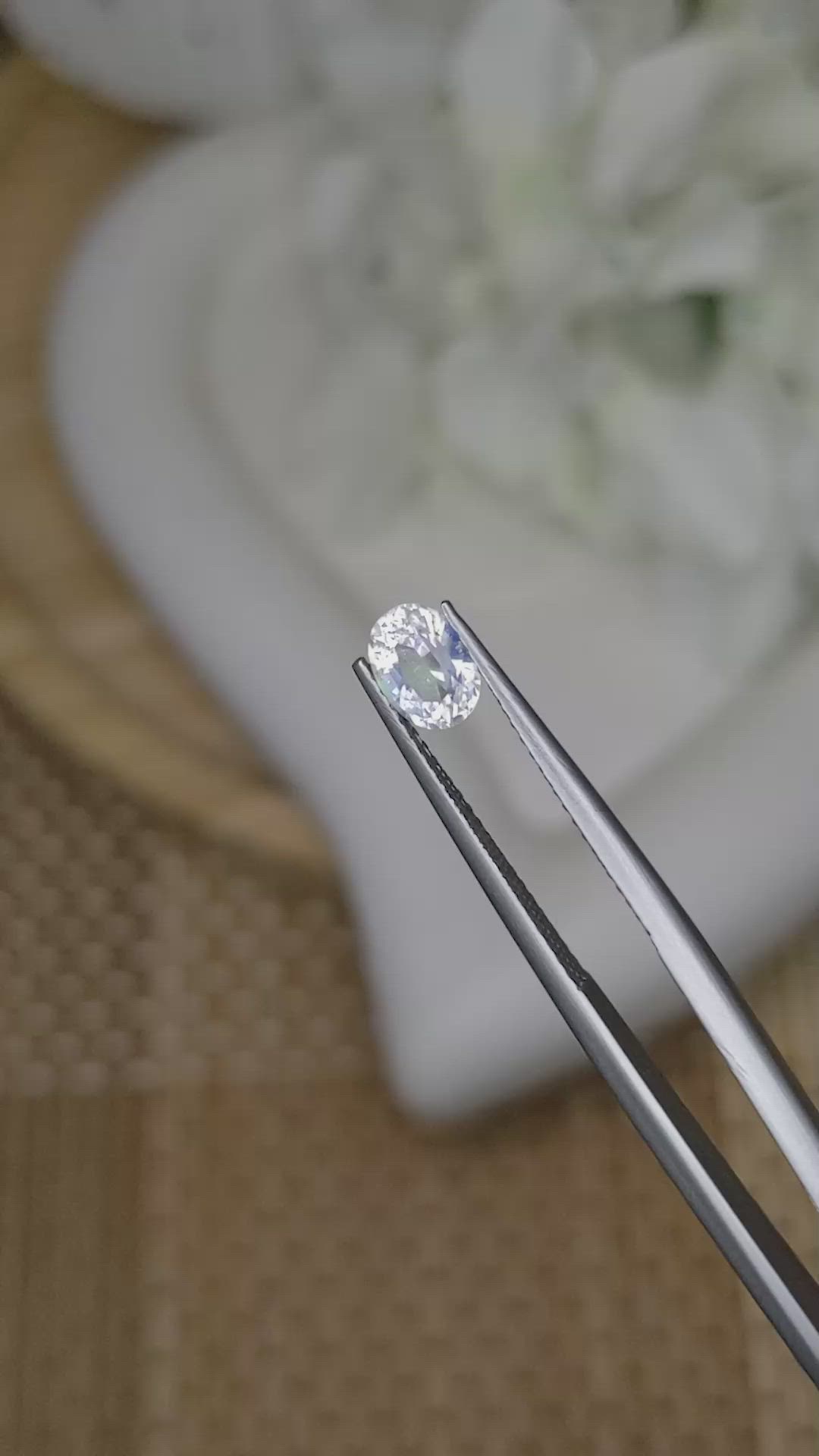 0.71 Ct. Rainbow Moonstone from Ceylon (Sri Lanka) Size Video