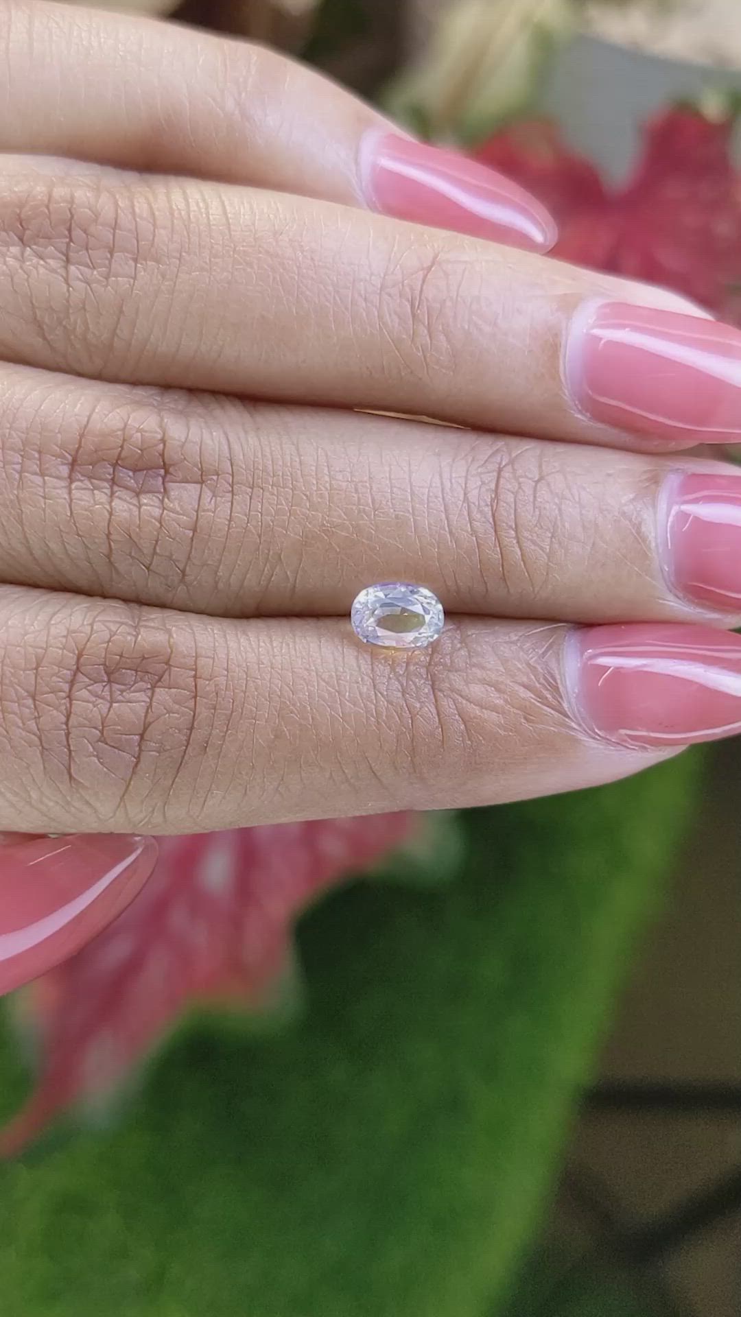 0.71 Ct. Rainbow Moonstone from Ceylon (Sri Lanka) Size Video