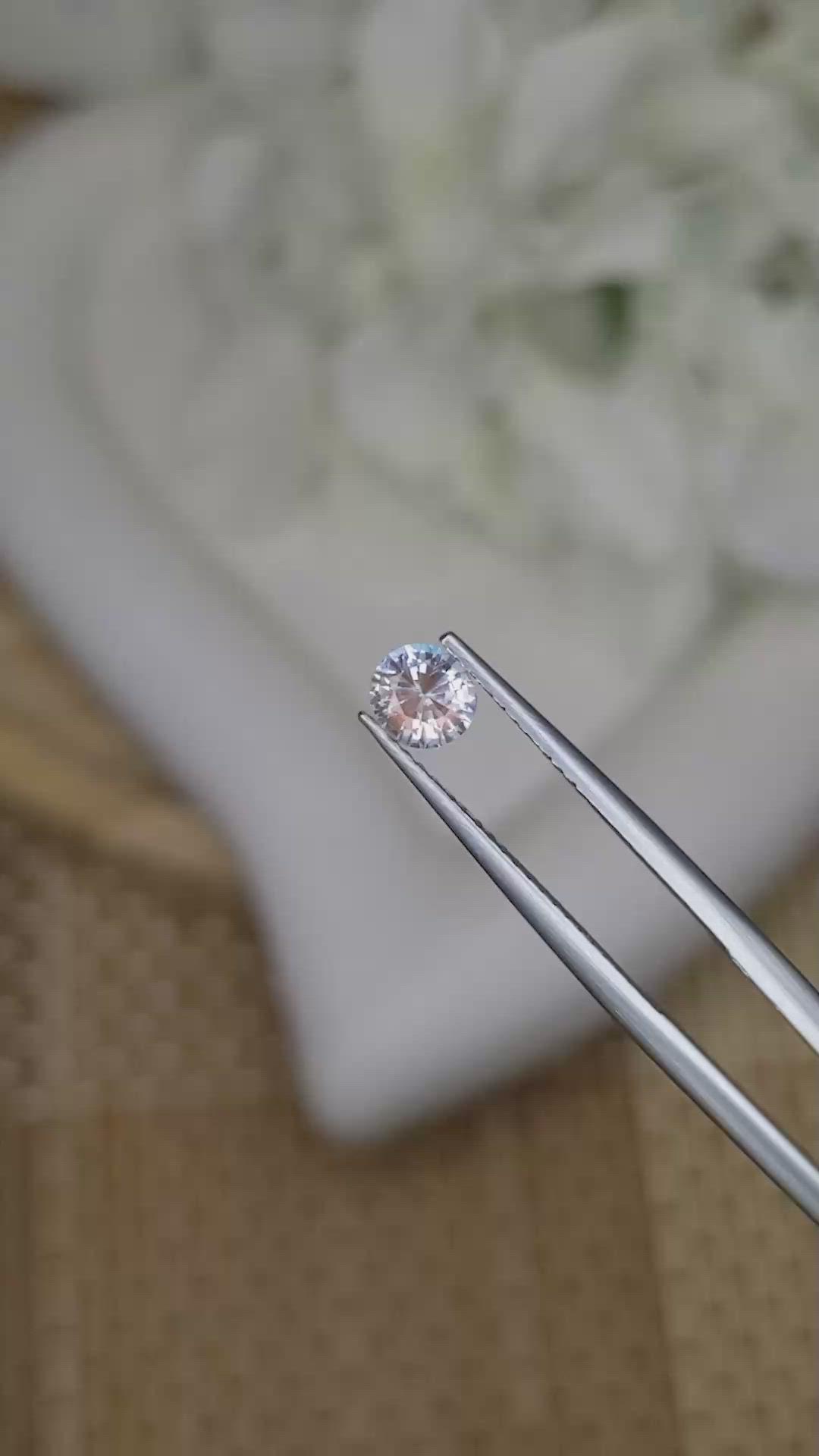 0.36 Ct. Rainbow Moonstone from Ceylon (Sri Lanka) Size Video