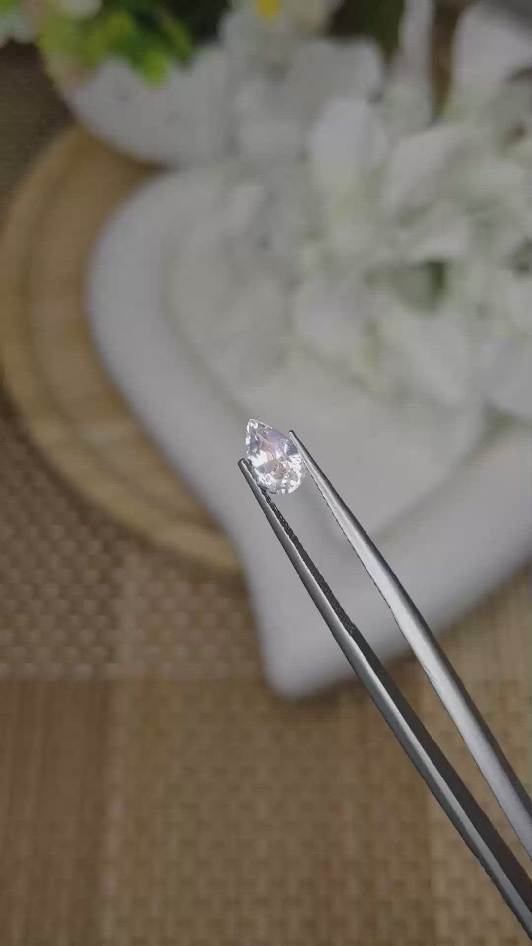 0.77 Ct. Rainbow Moonstone from Ceylon (Sri Lanka) Size Video