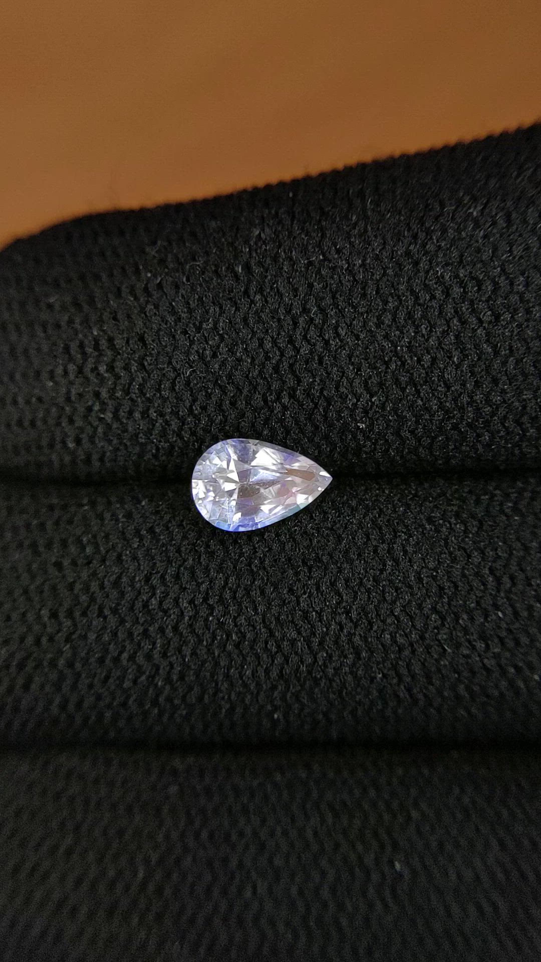 0.77 Ct. Rainbow Moonstone from Ceylon (Sri Lanka) Size Video
