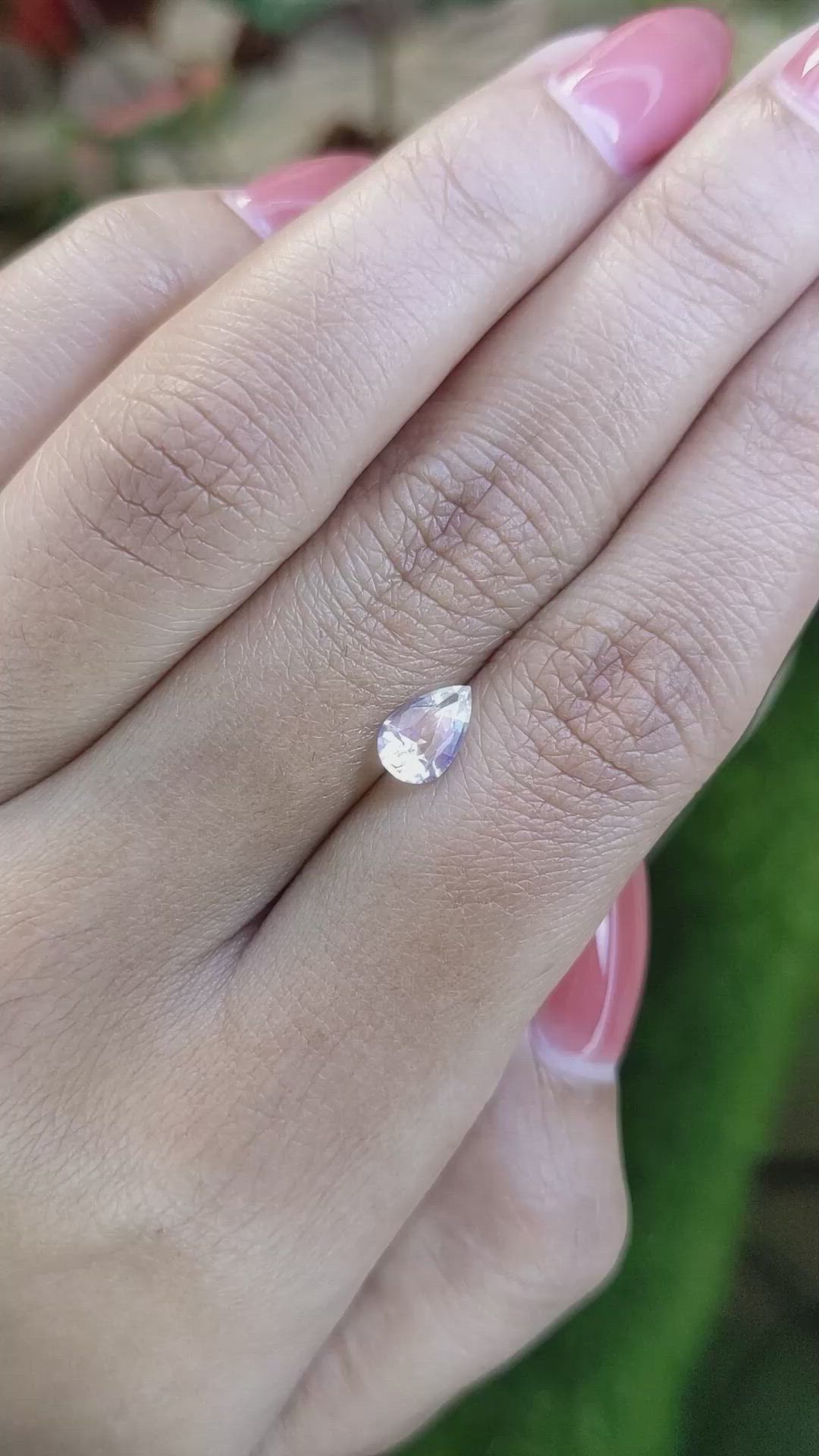 0.77 Ct. Rainbow Moonstone from Ceylon (Sri Lanka) Size Video