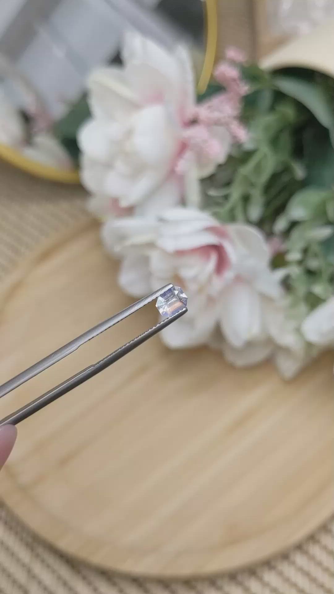 0.44 Ct. Rainbow Moonstone from Ceylon (Sri Lanka) Size Video
