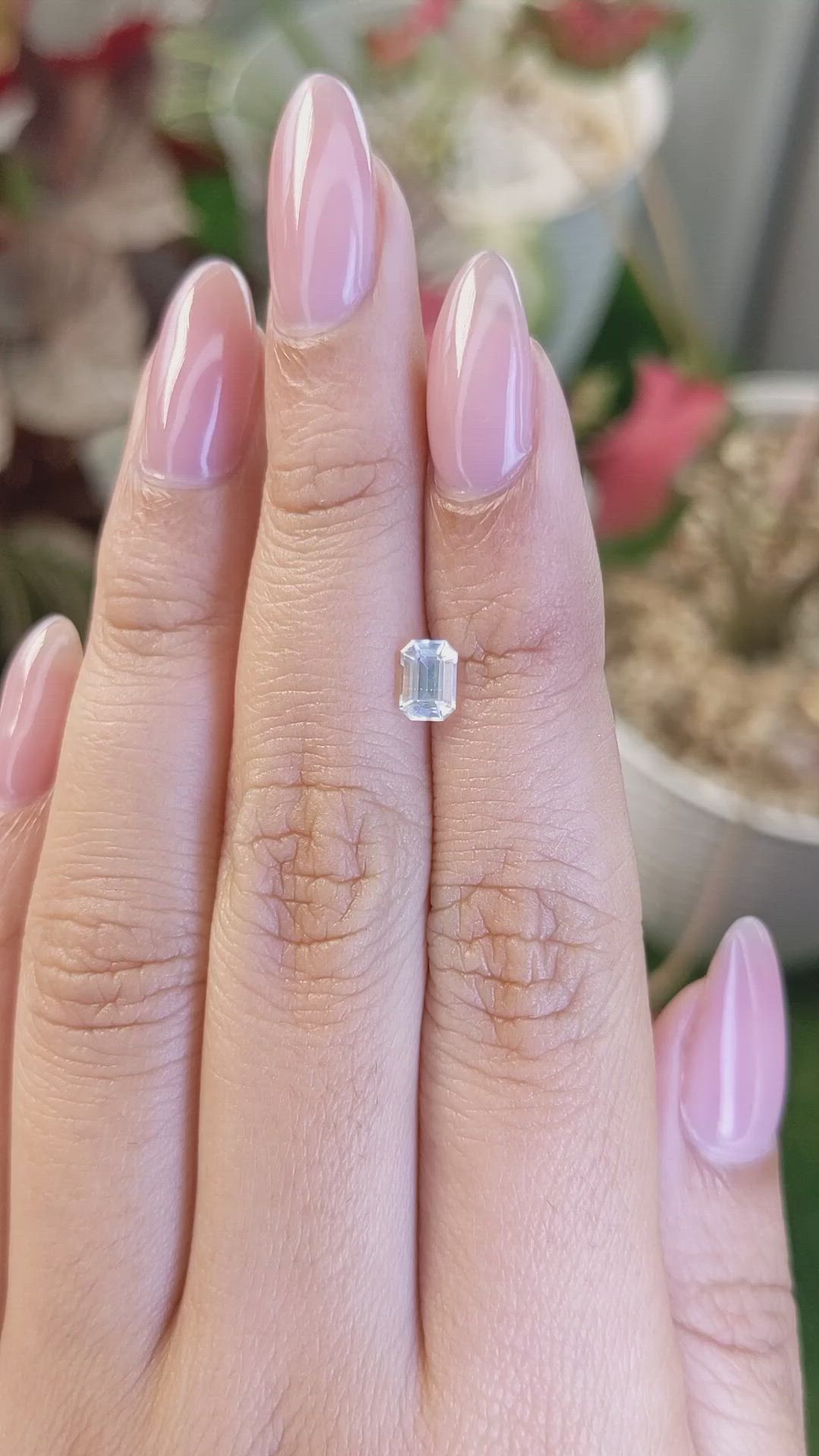 0.52 Ct. Rainbow Moonstone from Ceylon (Sri Lanka) Size Video