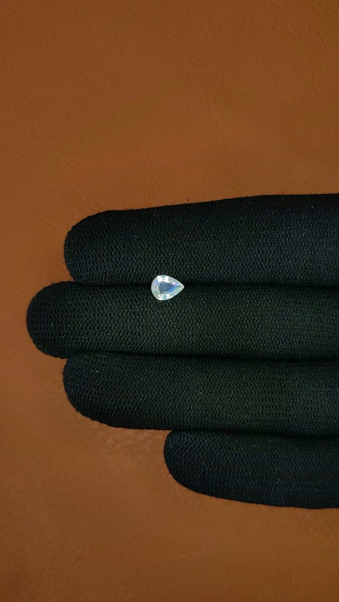 0.46 Ct. Rainbow Moonstone from Ceylon (Sri Lanka) Size Video