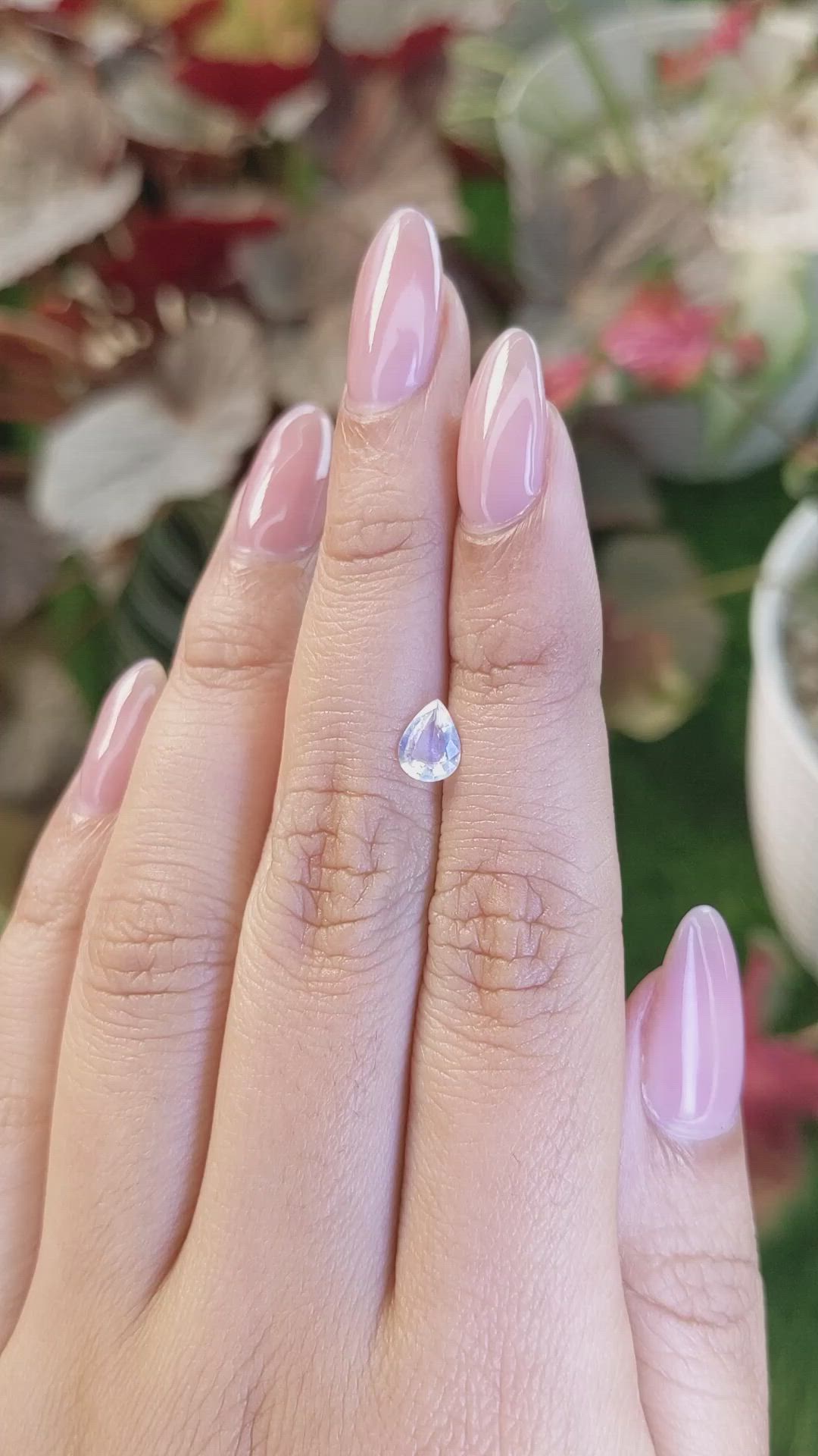 0.46 Ct. Rainbow Moonstone from Ceylon (Sri Lanka) Size Video