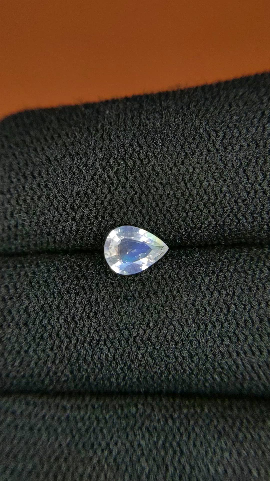 0.46 Ct. Rainbow Moonstone from Ceylon (Sri Lanka) Size Video