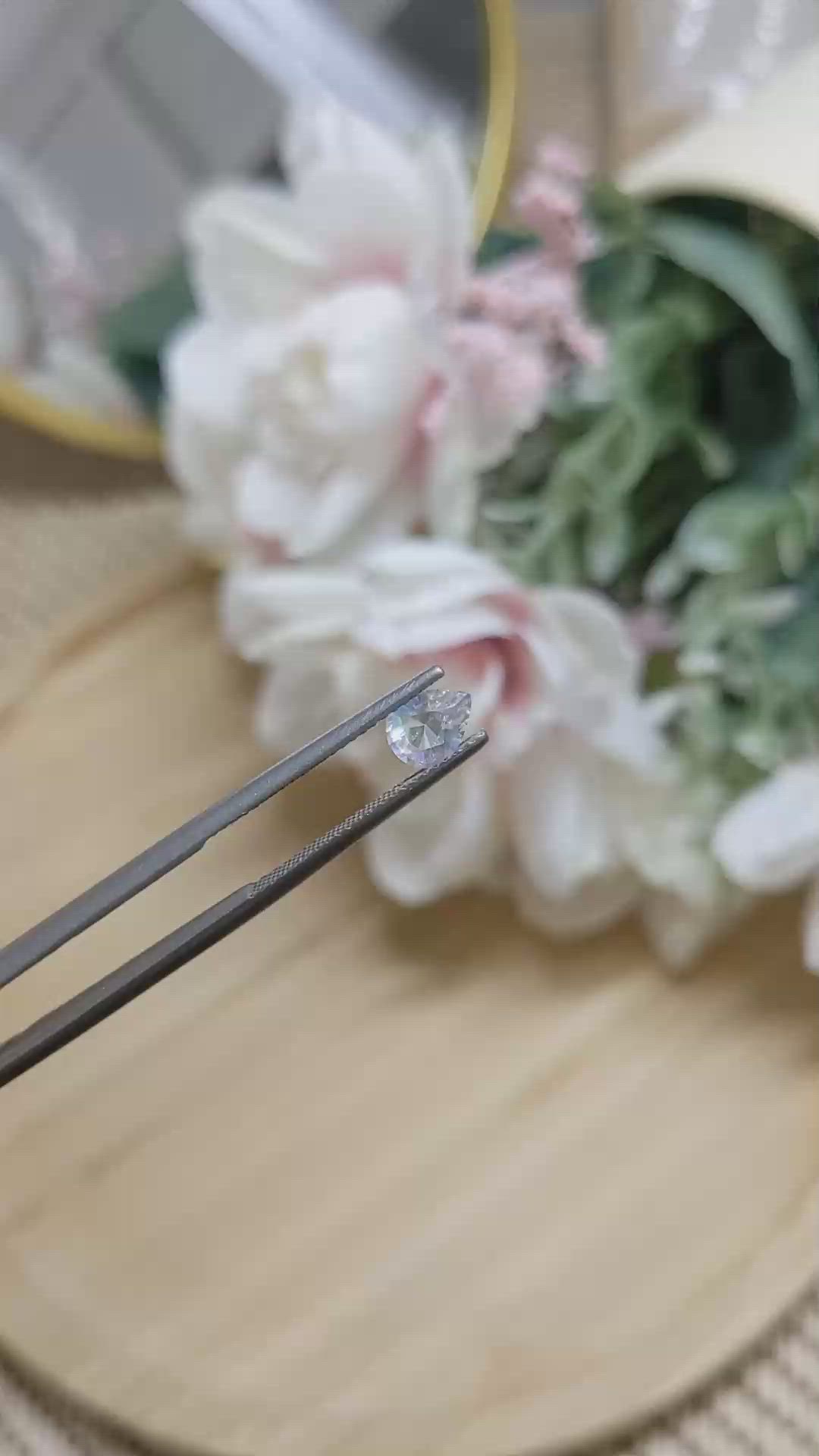0.64 Ct. Rainbow Moonstone from Ceylon (Sri Lanka) Size Video