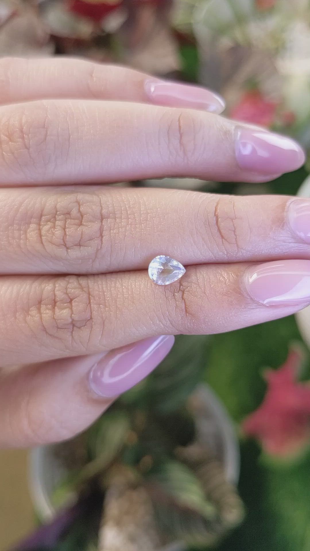 0.64 Ct. Rainbow Moonstone from Ceylon (Sri Lanka) Size Video