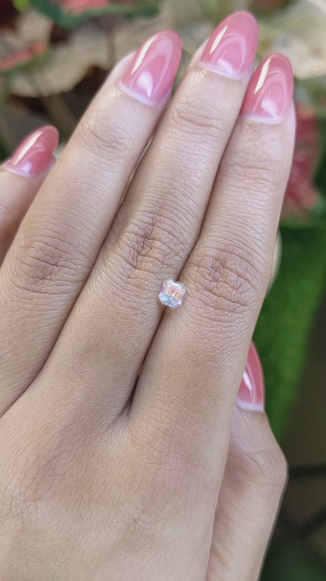 0.46 Ct. Rainbow Moonstone from Ceylon (Sri Lanka) Size Video