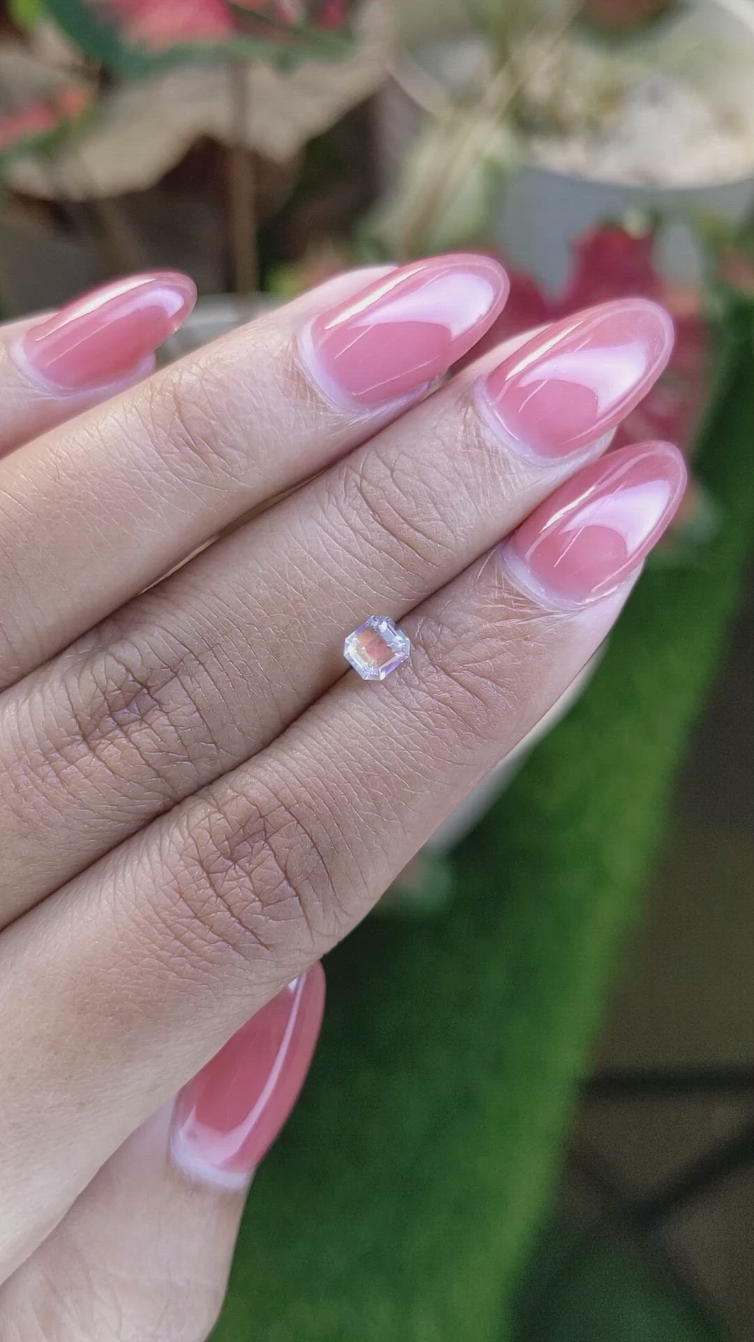 0.46 Ct. Rainbow Moonstone from Ceylon (Sri Lanka) Size Video