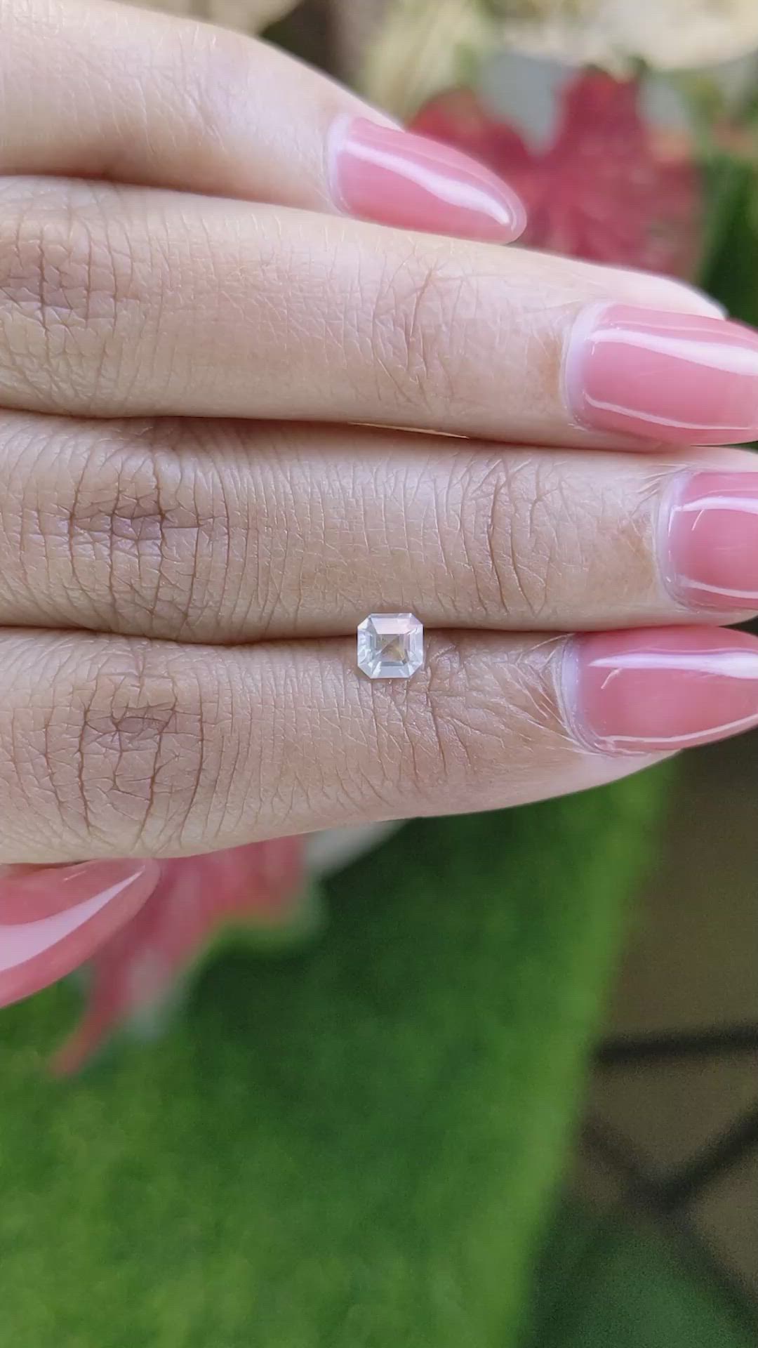 0.38 Ct. Rainbow Moonstone from Ceylon (Sri Lanka) Size Video