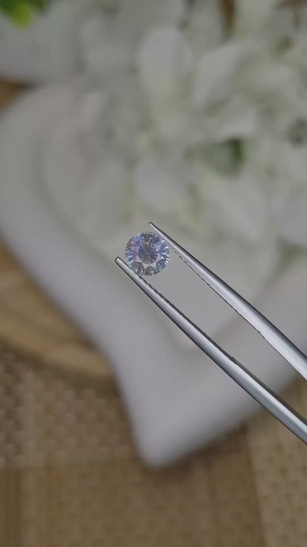 0.61 Ct. Rainbow Moonstone from Ceylon (Sri Lanka) Size Video