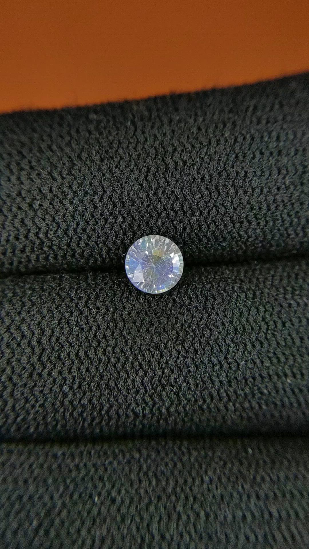 0.61 Ct. Rainbow Moonstone from Ceylon (Sri Lanka) Size Video