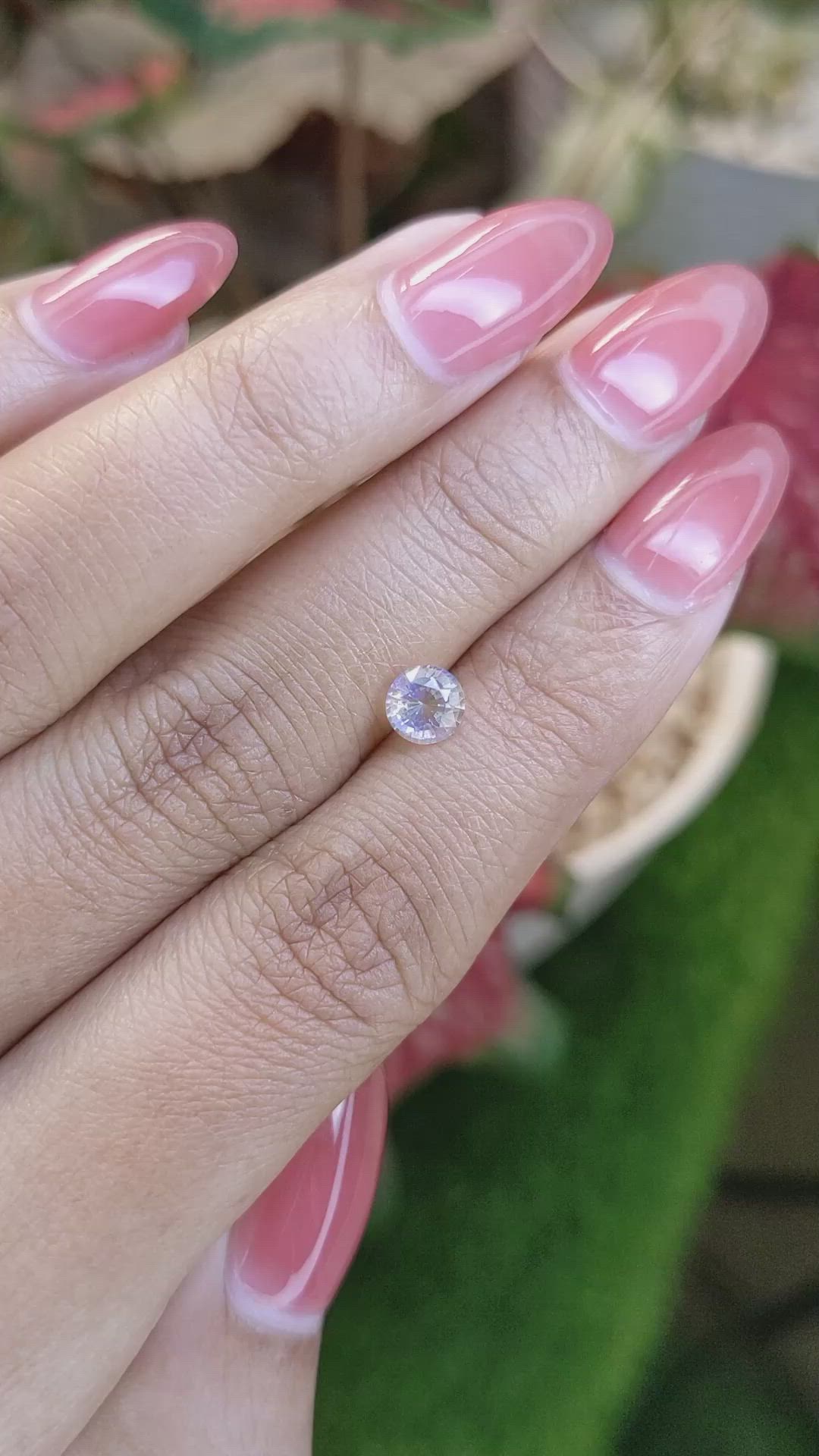 0.61 Ct. Rainbow Moonstone from Ceylon (Sri Lanka) Size Video