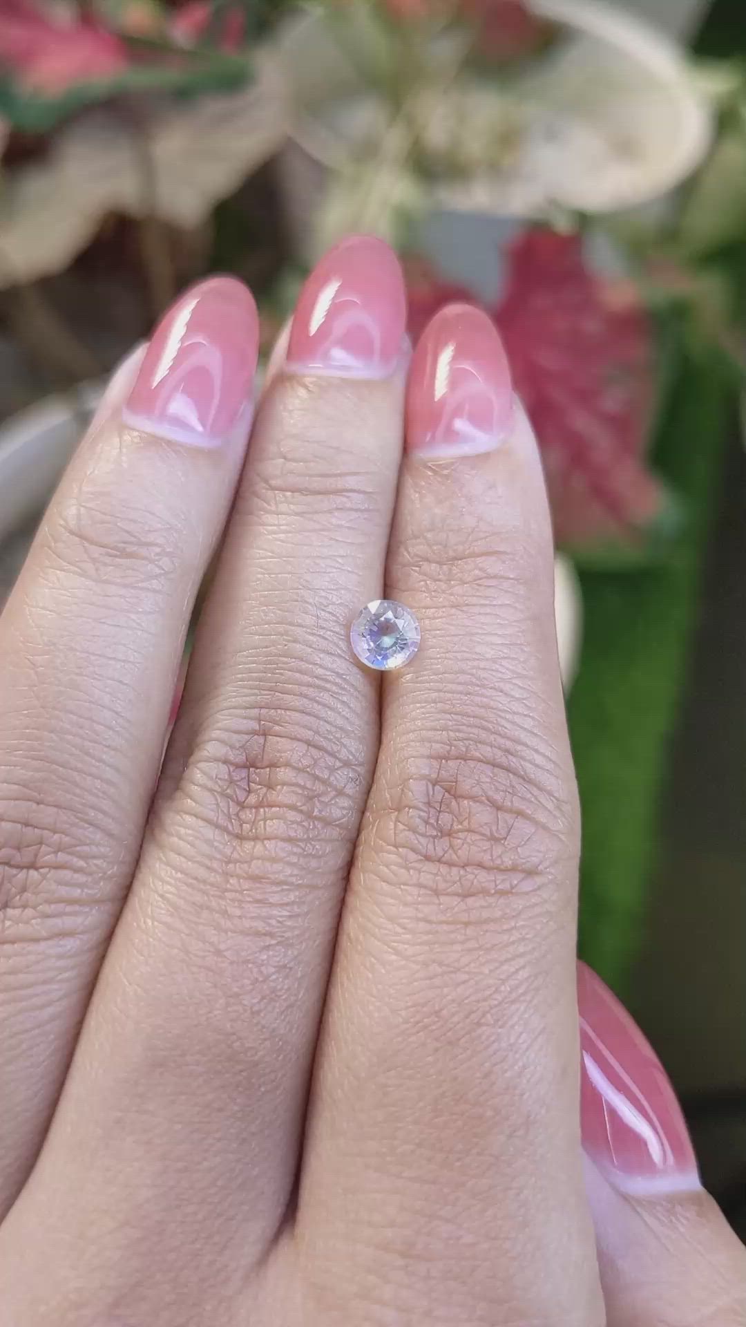 0.61 Ct. Rainbow Moonstone from Ceylon (Sri Lanka) Size Video