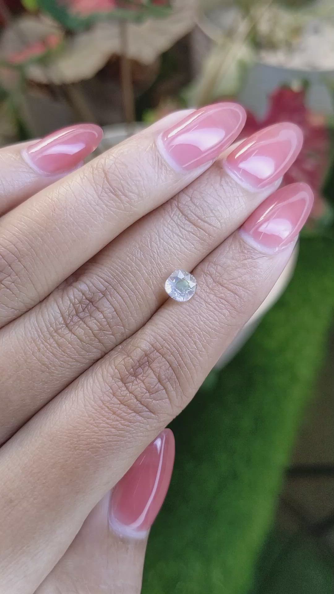 0.72 Ct. Rainbow Moonstone from Ceylon (Sri Lanka) Size Video