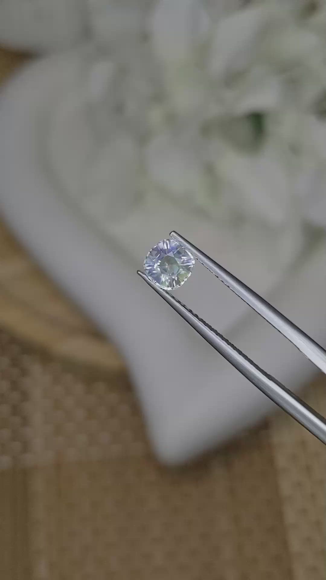 0.72 Ct. Rainbow Moonstone from Ceylon (Sri Lanka) Size Video