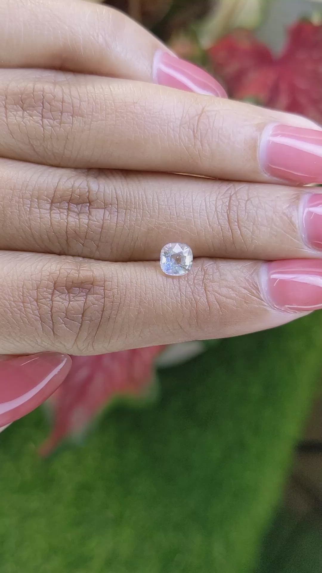 0.72 Ct. Rainbow Moonstone from Ceylon (Sri Lanka) Size Video
