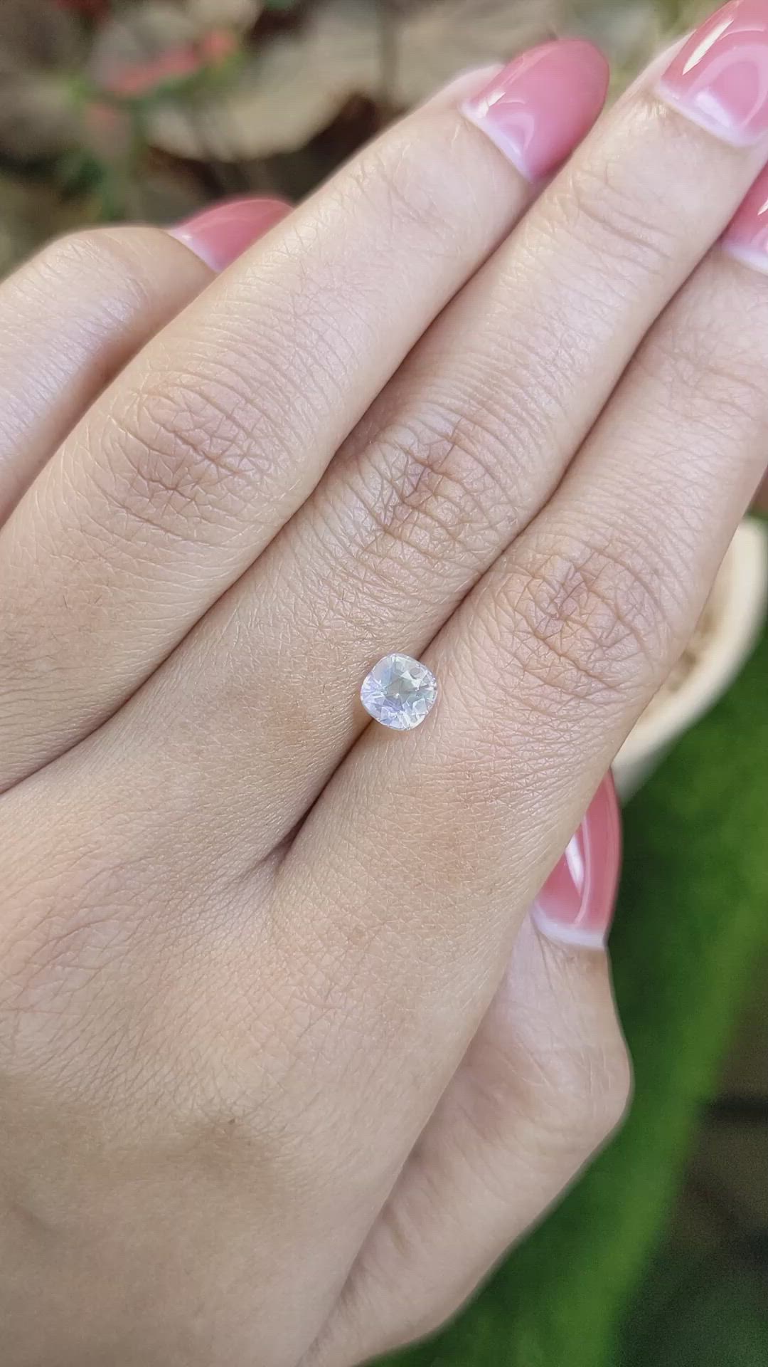 0.72 Ct. Rainbow Moonstone from Ceylon (Sri Lanka) Size Video