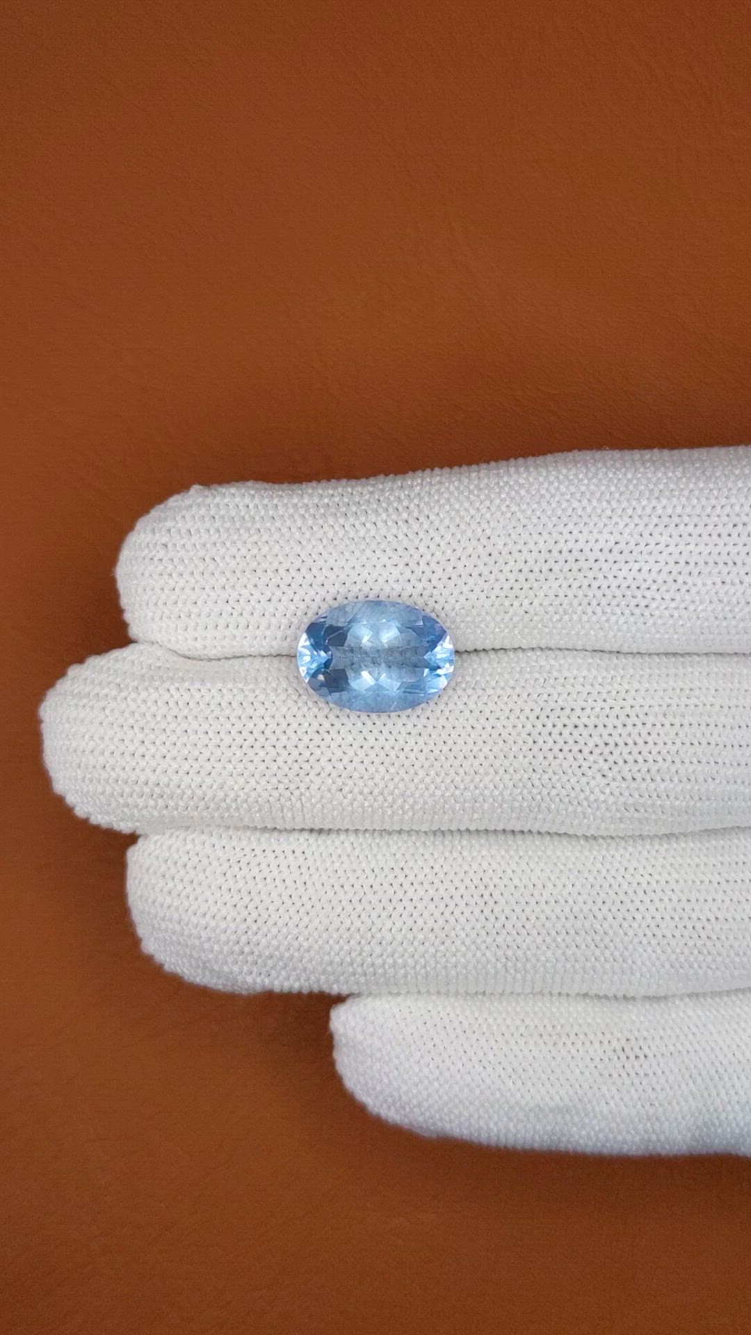 6.75 Ct. Blue Fluorite from Ceylon (Sri Lanka) Size Video